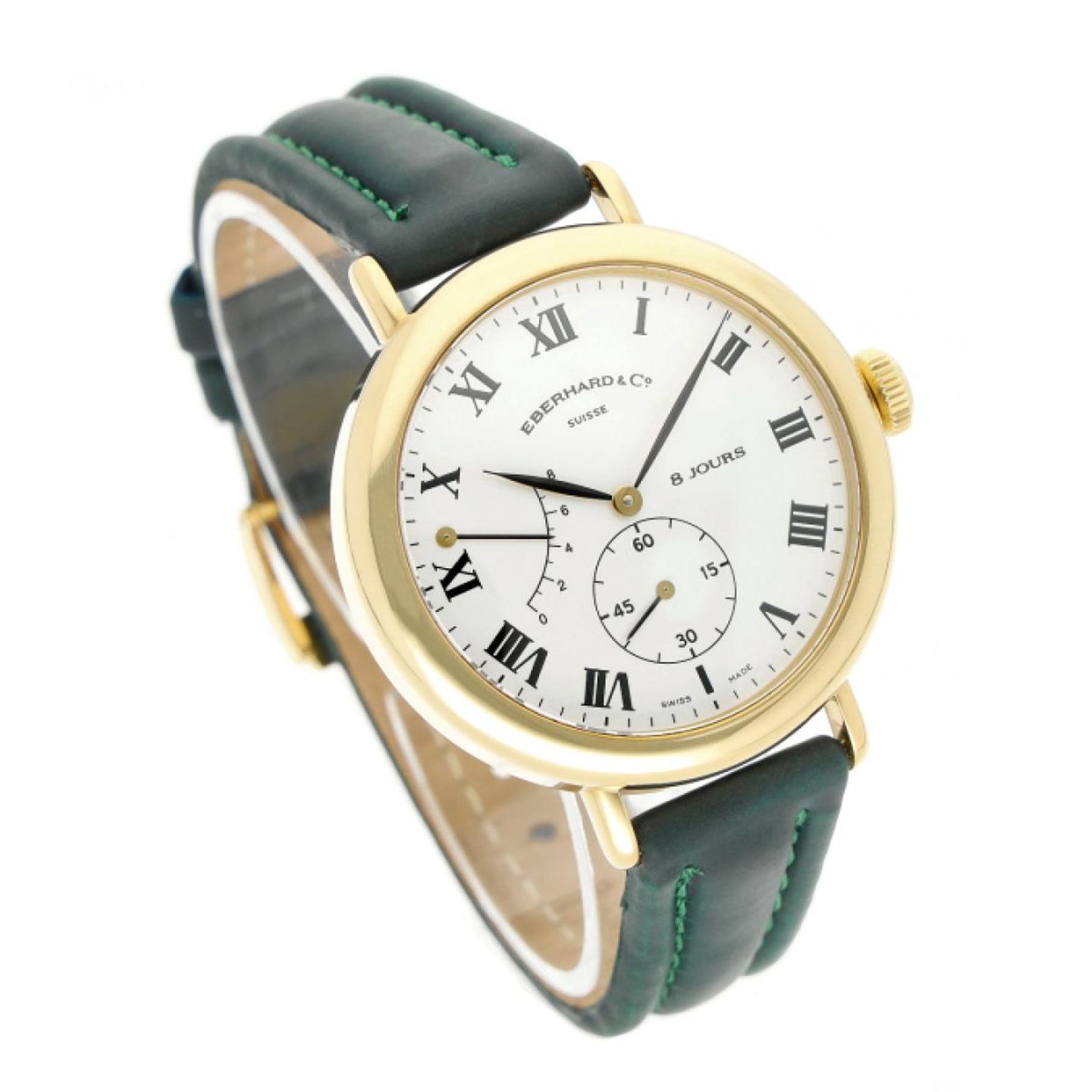 Eberhard & Co. 8 Jours 20017 (2001) - Wit wijzerplaat 40mm Geelgoud (3/5)