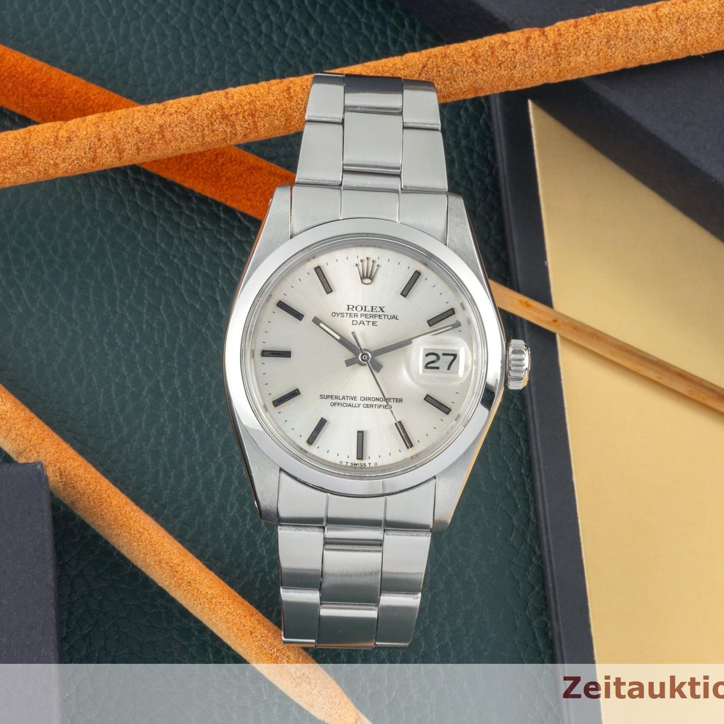 Rolex Oyster Perpetual Date 1500 (1973) - 34mm Staal (1/8)