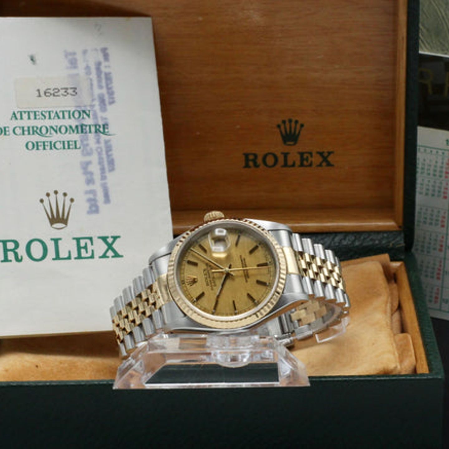 Rolex Datejust 36 16233 (1993) - Gold dial 36 mm Gold/Steel case (3/7)