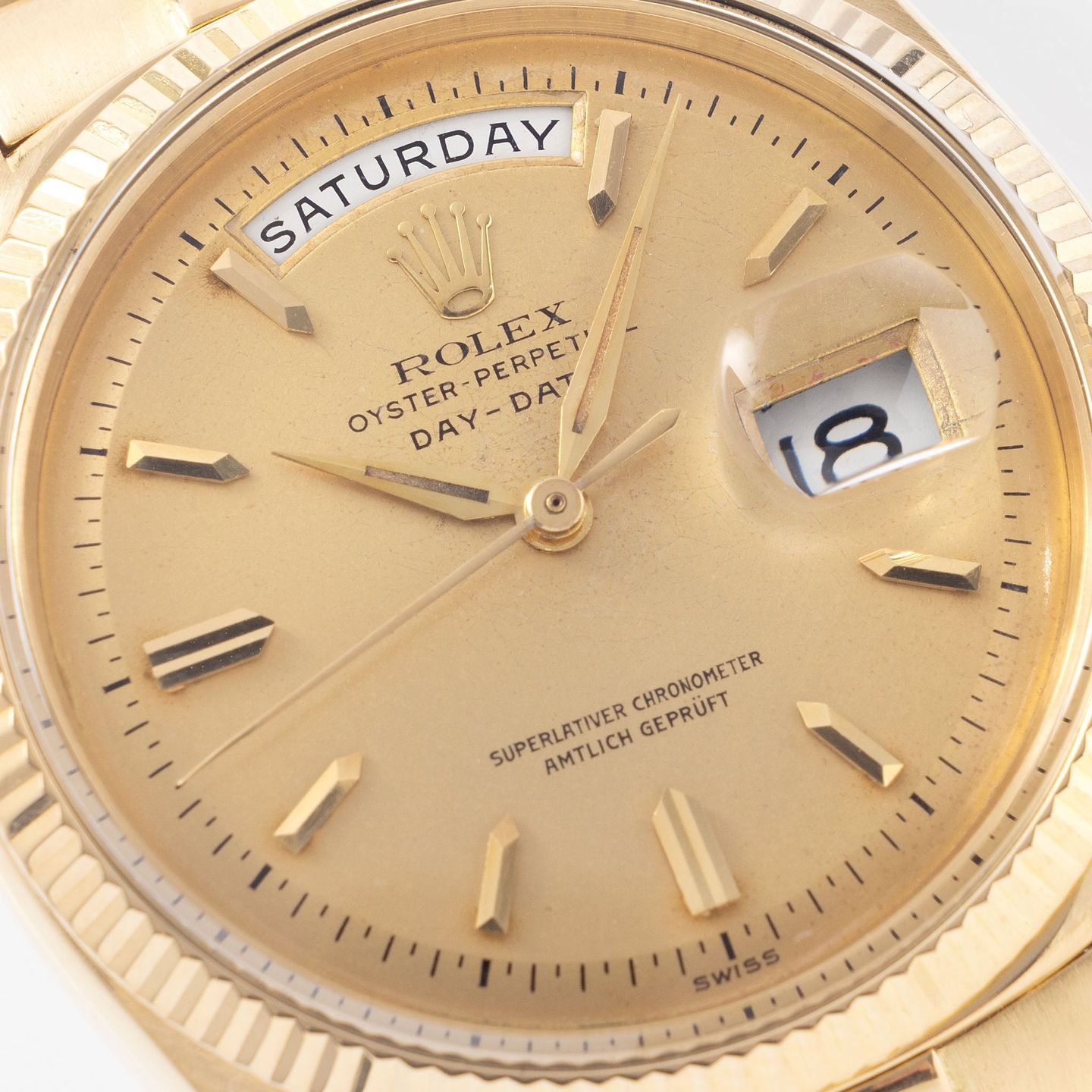 Rolex Day-Date 1803 (1960) - Champagne dial 36 mm Yellow Gold case (2/8)