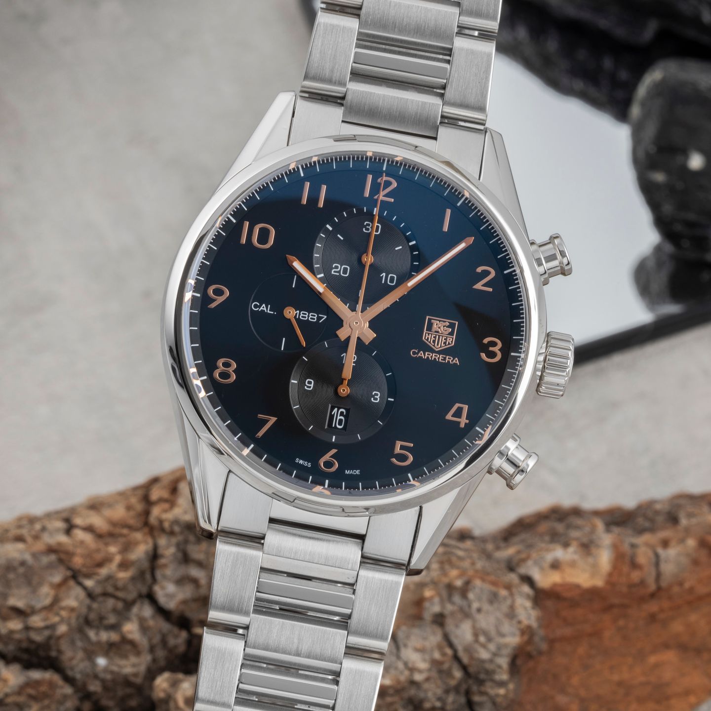 TAG Heuer Carrera Calibre 1887 CAR2014 (2015) - Zwart wijzerplaat 43mm Staal (3/8)