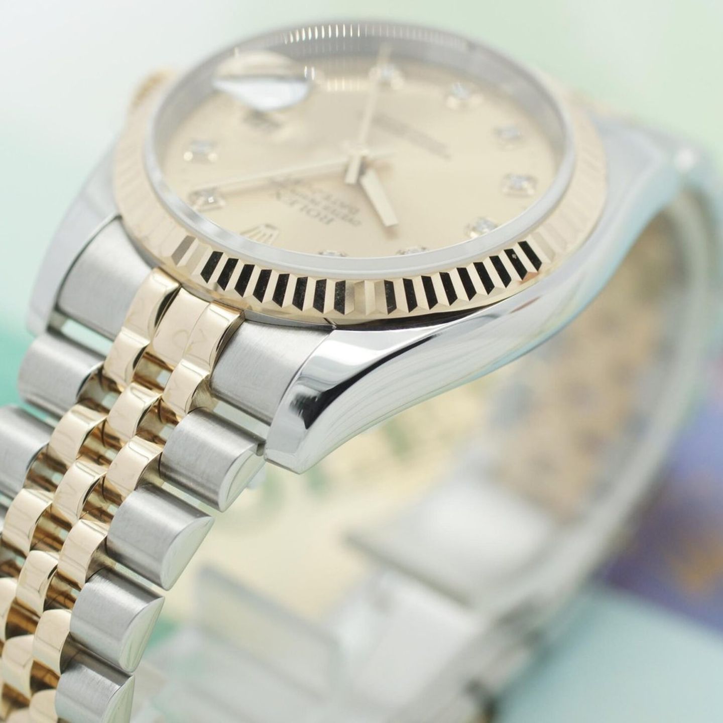 Rolex Datejust 36 116233 (2006) - Champagne wijzerplaat 36mm Goud/Staal (6/8)