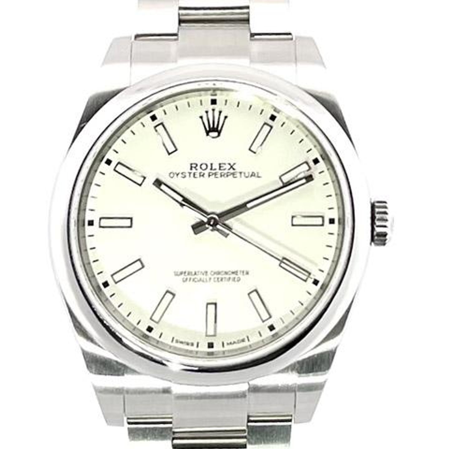 Rolex Oyster Perpetual 39 114300 (2019) - White dial 39 mm Steel case (1/8)