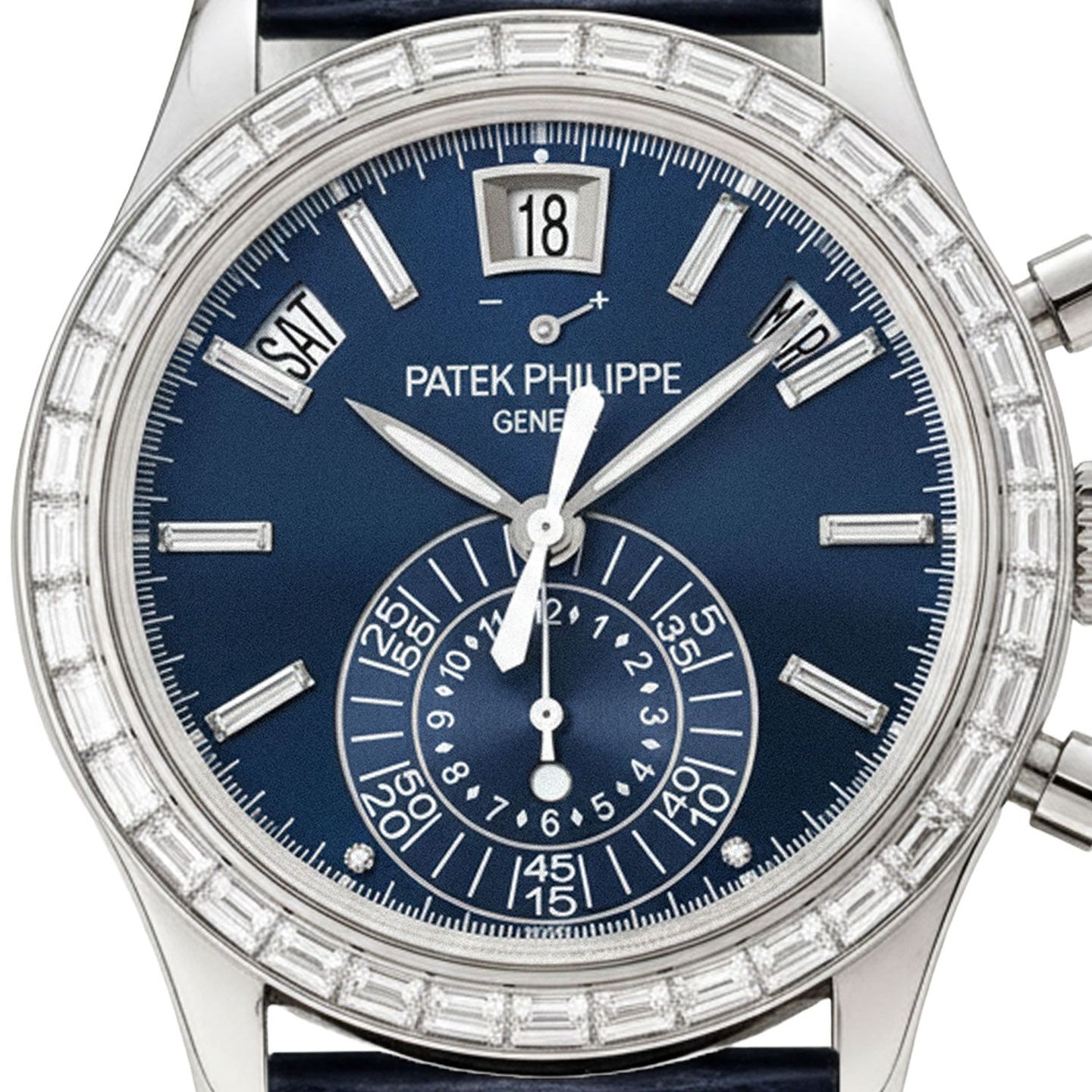 Patek Philippe Annual Calendar Chronograph 5961P-001 (2015) - Blauw wijzerplaat 41mm Platina (2/4)