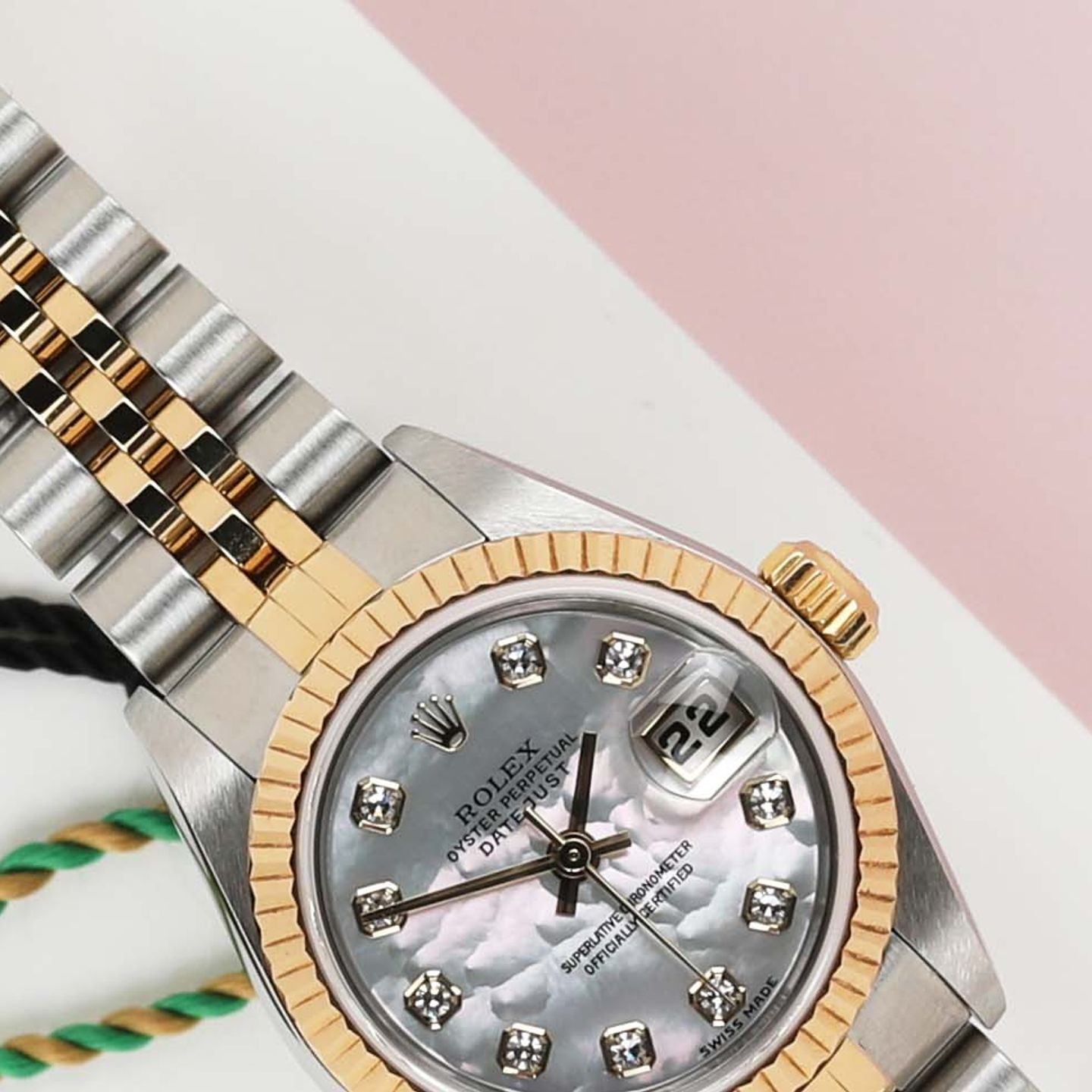 Rolex Lady-Datejust 79173 (2003) - Pearl dial 26 mm Gold/Steel case (3/7)