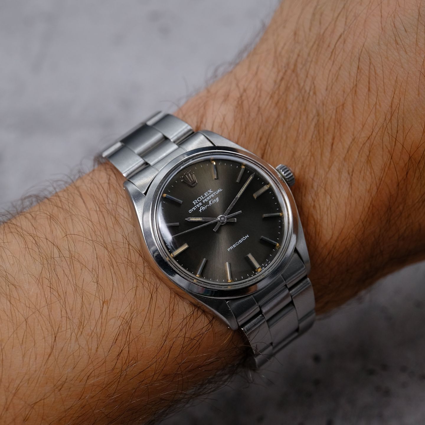 Rolex Air-King 5500 (1977) - Zwart wijzerplaat 34mm Staal (2/4)