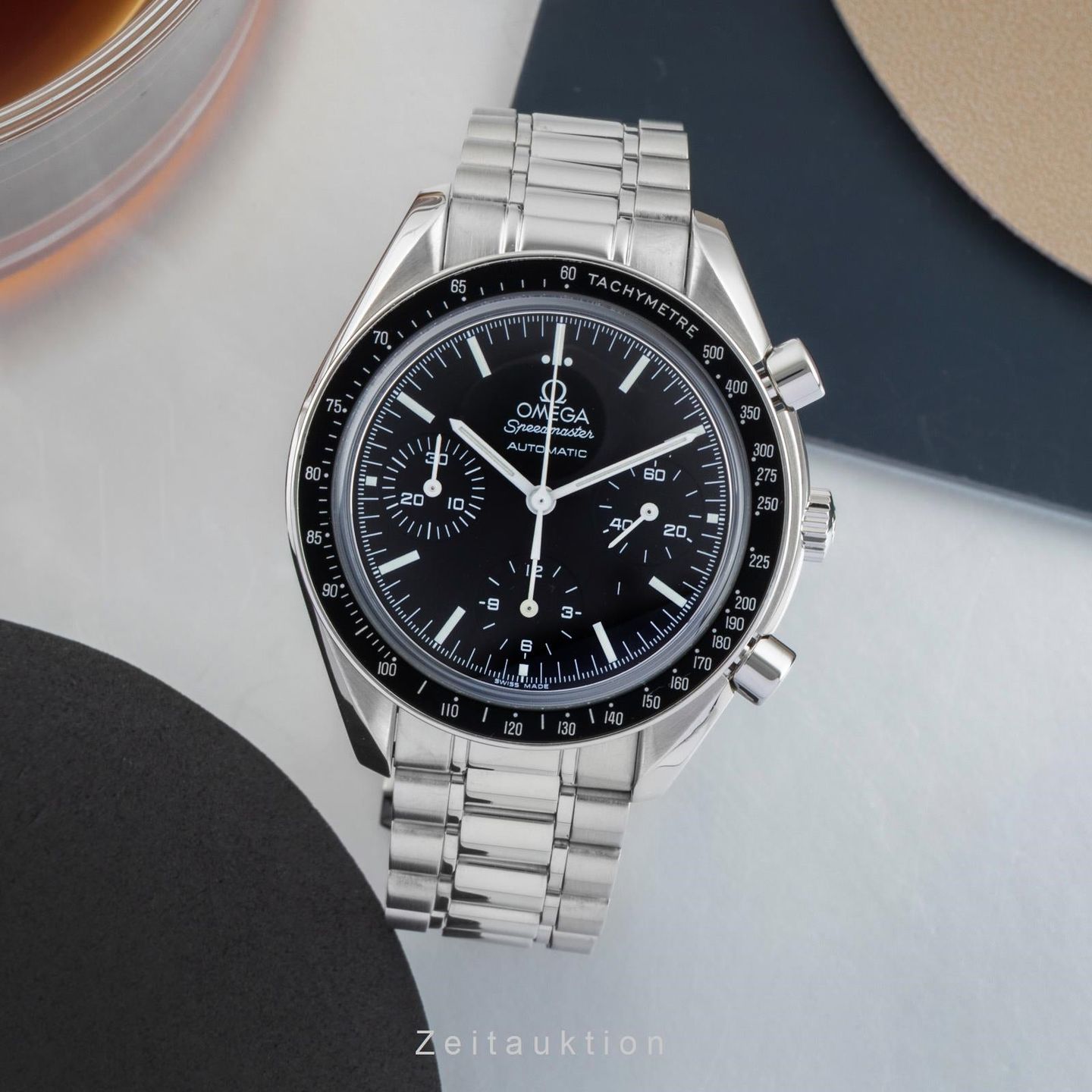 Omega Speedmaster Reduced 3539.50.00 (1999) - Zwart wijzerplaat 39mm Staal (3/8)