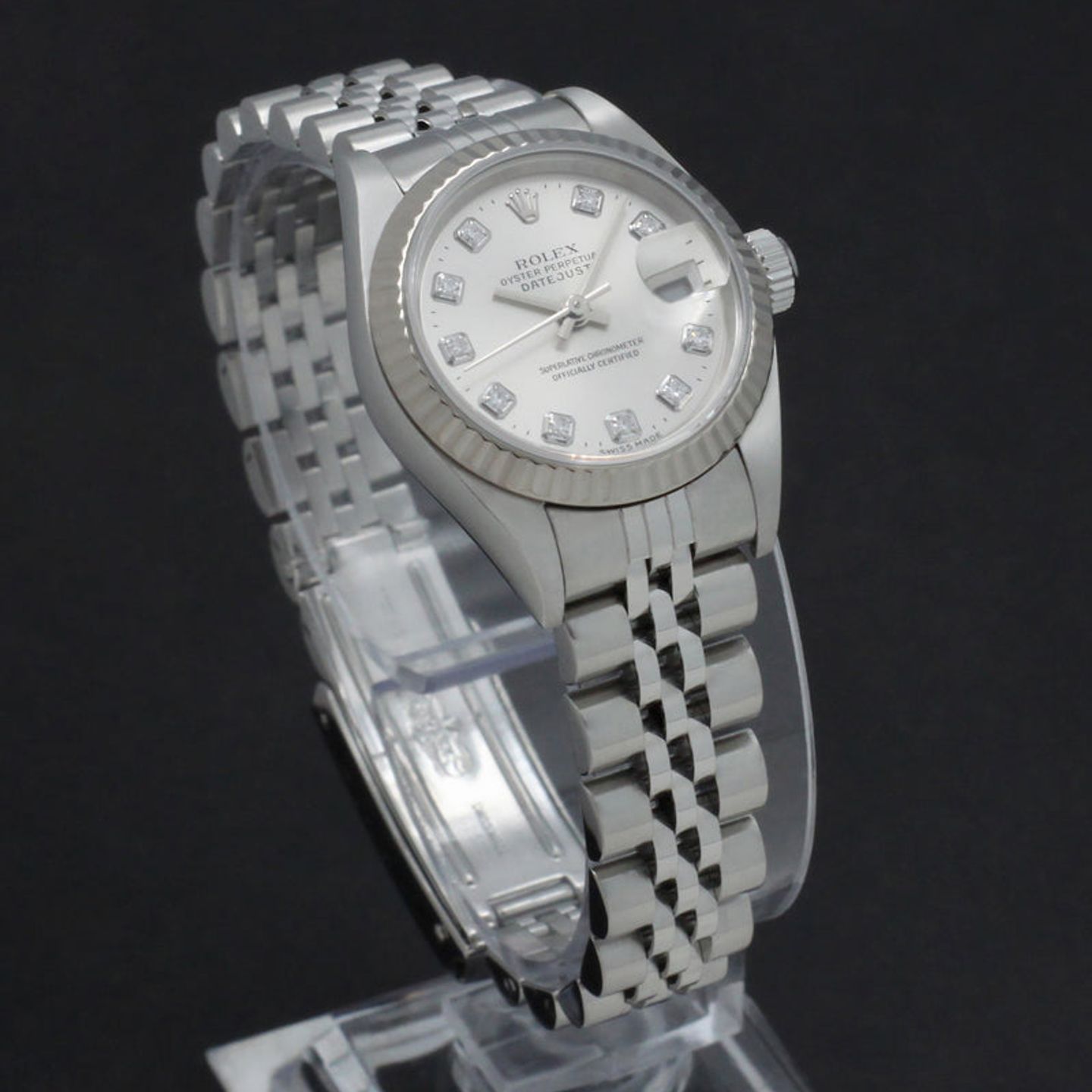 Rolex Lady-Datejust 79174 (2001) - Zilver wijzerplaat 26mm Staal (4/7)