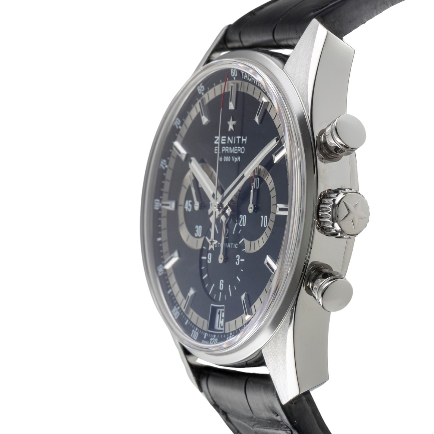 Zenith El Primero 36'000 VpH 03.2040.400/21.C496 (2015) - Zwart wijzerplaat 42mm Staal (6/8)