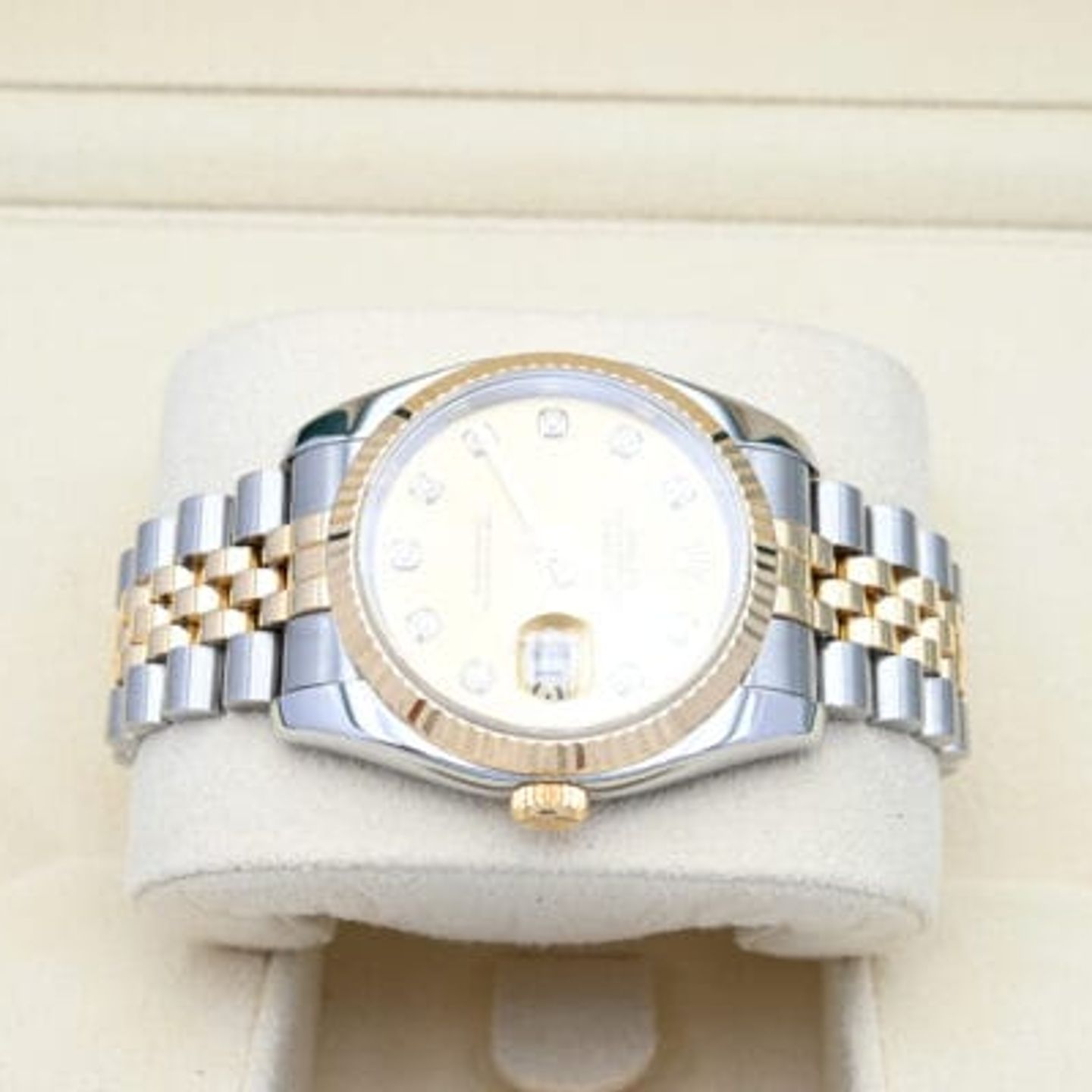 Rolex Datejust 36 116233 (2004) - Champagne wijzerplaat 36mm Goud/Staal (4/7)