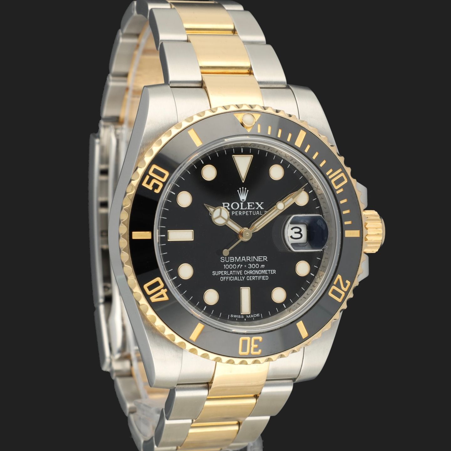 Rolex Submariner Date 116613LN (2014) - Zwart wijzerplaat 40mm Goud/Staal (4/8)