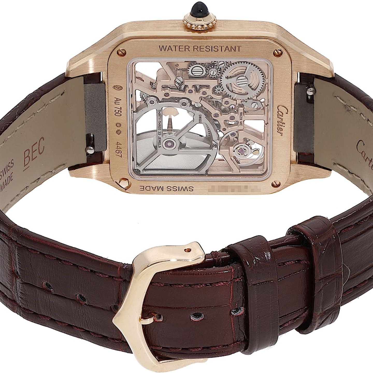 Cartier Santos Dumont WHSA0030 (2025) - Transparent dial 23 mm Rose Gold case (5/5)