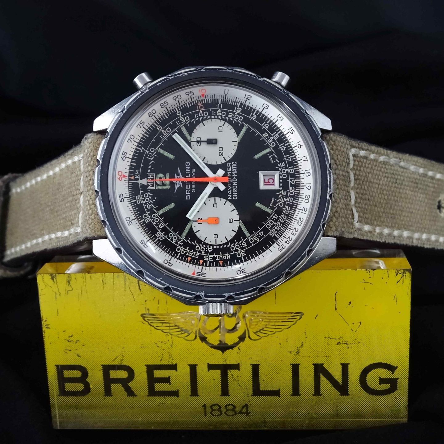 Breitling Chrono-Matic 1806 (Unknown (random serial)) - Black dial 49 mm Steel case (1/8)