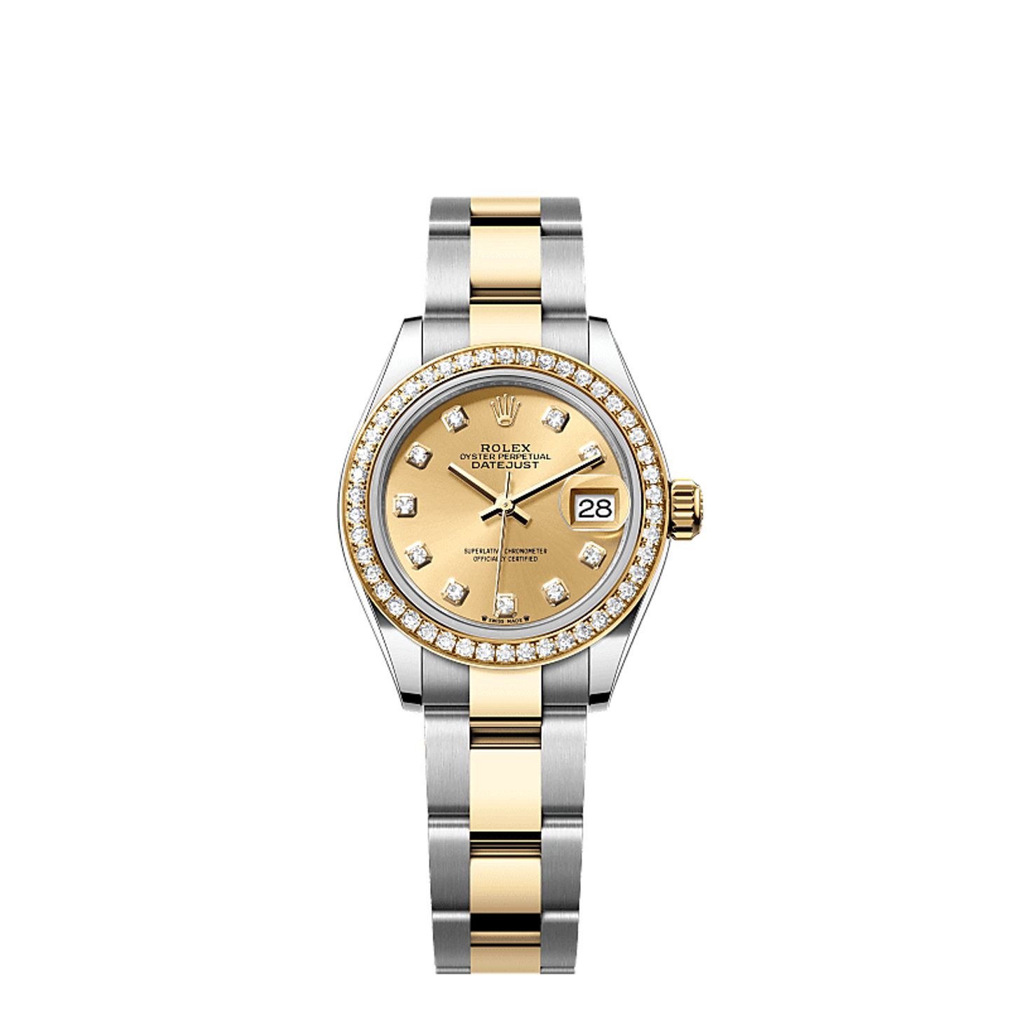 Rolex Lady-Datejust 279383RBR (2025) - Champagne dial 28 mm Gold/Steel case (1/1)