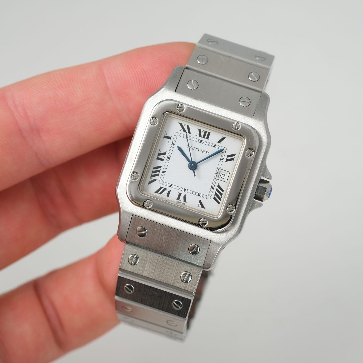 Cartier Santos 2960 (1980) - Wit wijzerplaat 41mm Staal (8/8)