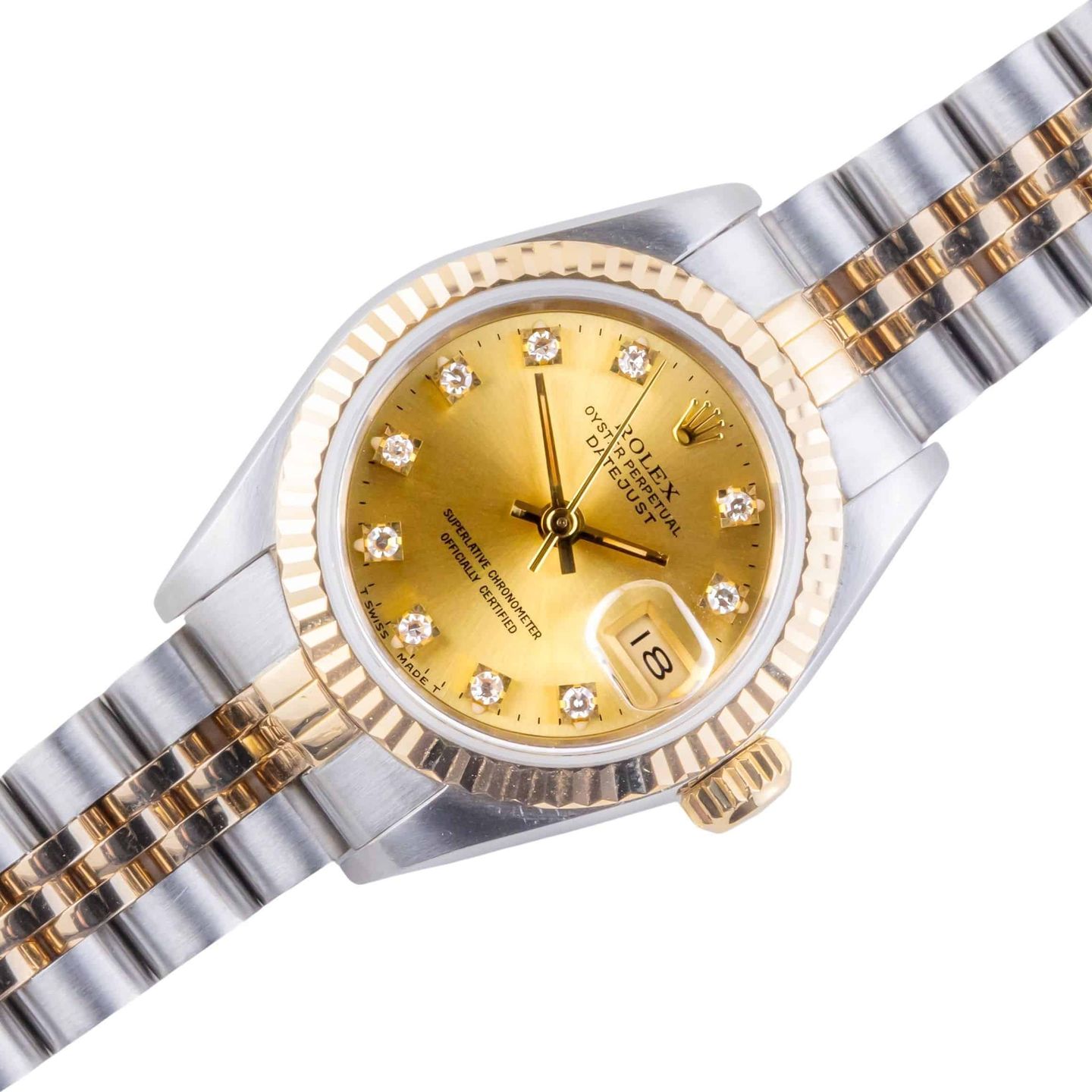 Rolex Lady-Datejust 69173 (1991) - Champagne dial 26 mm Gold/Steel case (1/8)