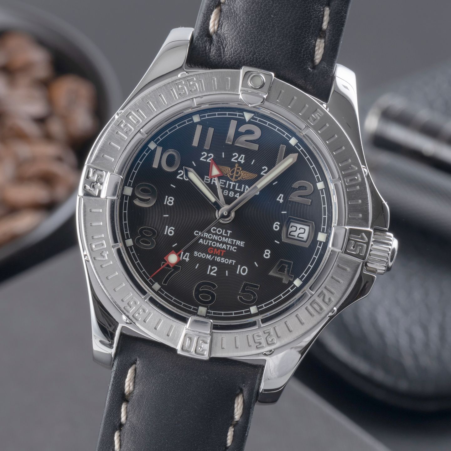 Breitling Colt GMT A32350 (2004) - Black dial 40 mm Steel case (3/8)