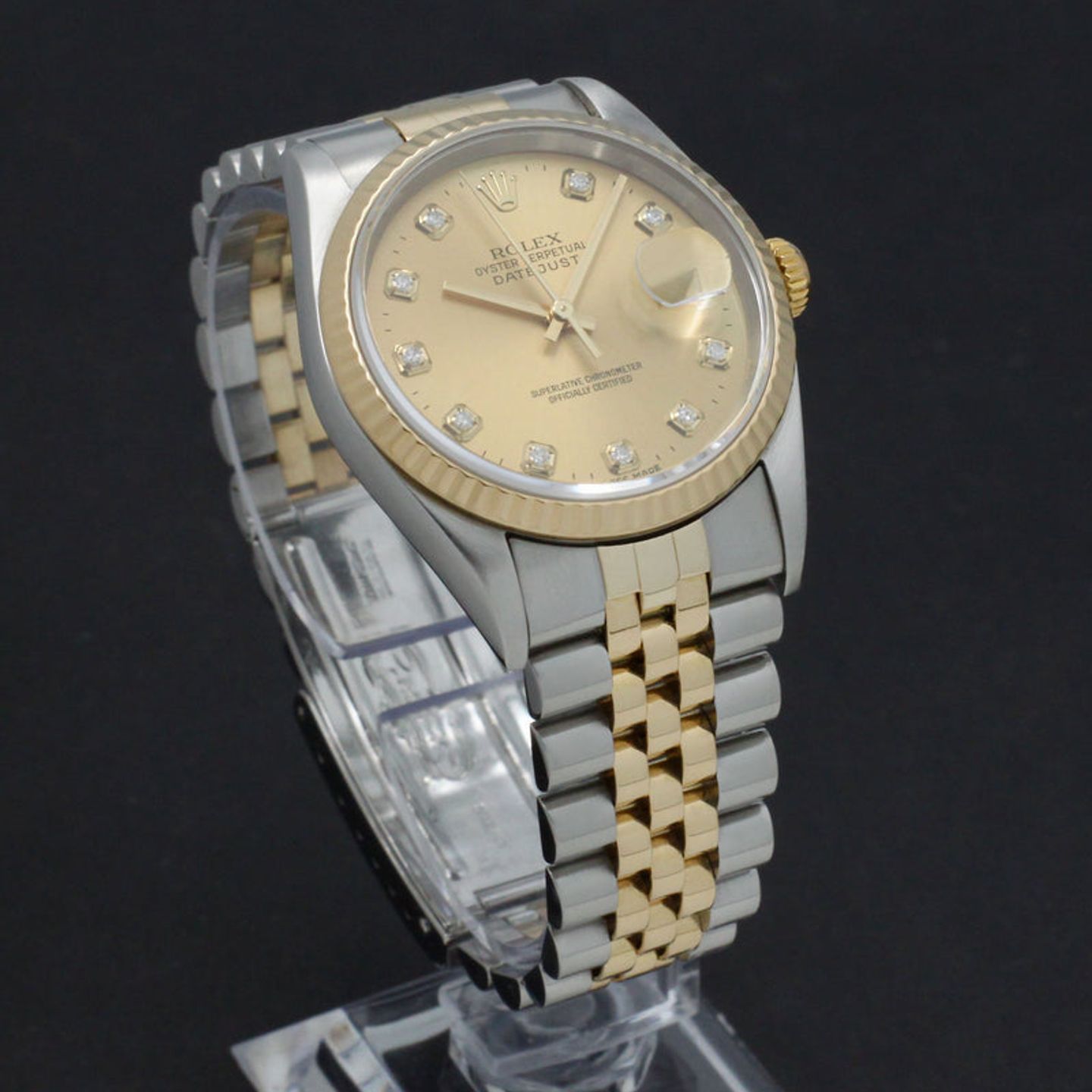 Rolex Datejust 36 16233 (2002) - Goud wijzerplaat 36mm Goud/Staal (6/7)