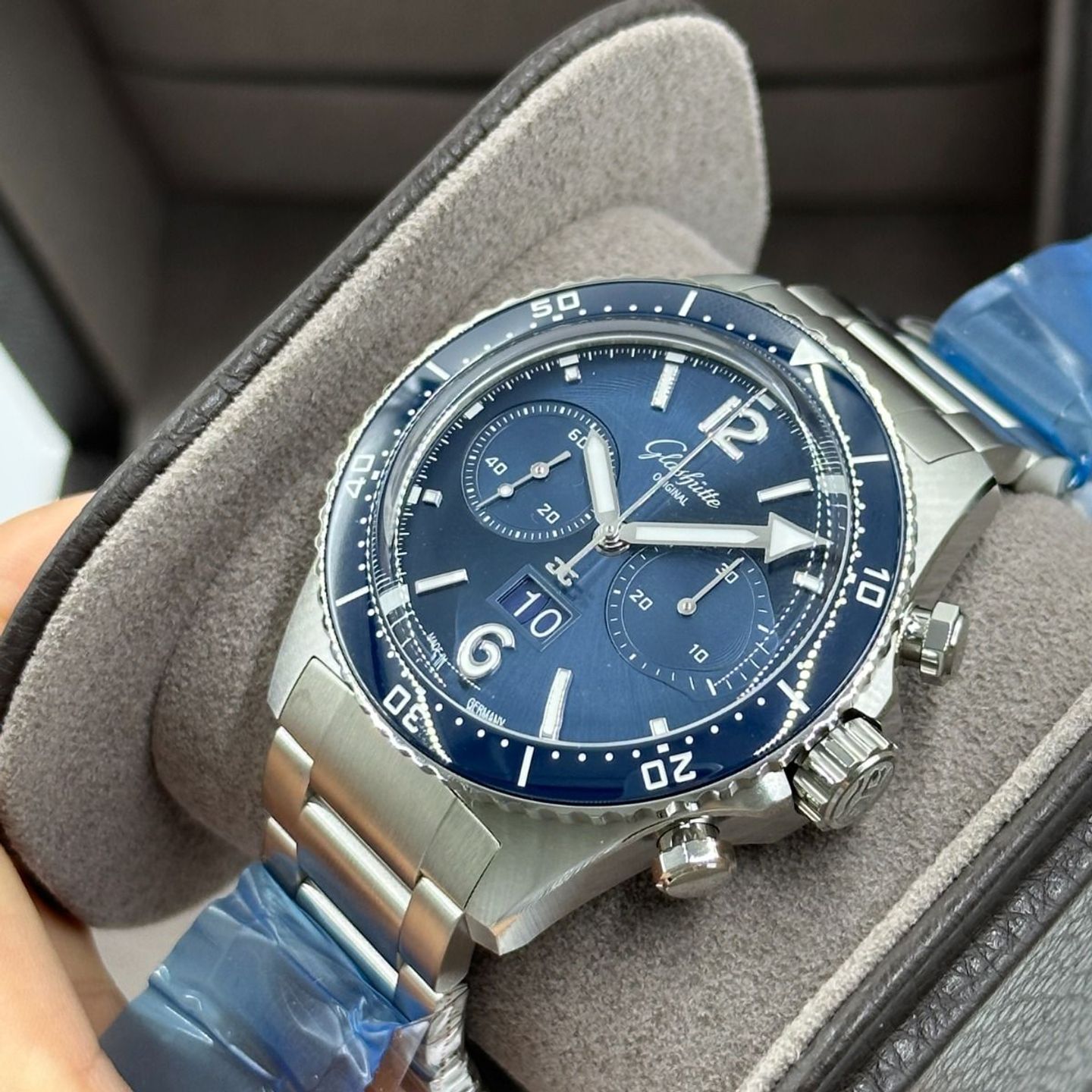 Glashütte Original SeaQ Chronograph 1-37-23-02-81-70 (2024) - Blauw wijzerplaat 43mm Staal (8/8)