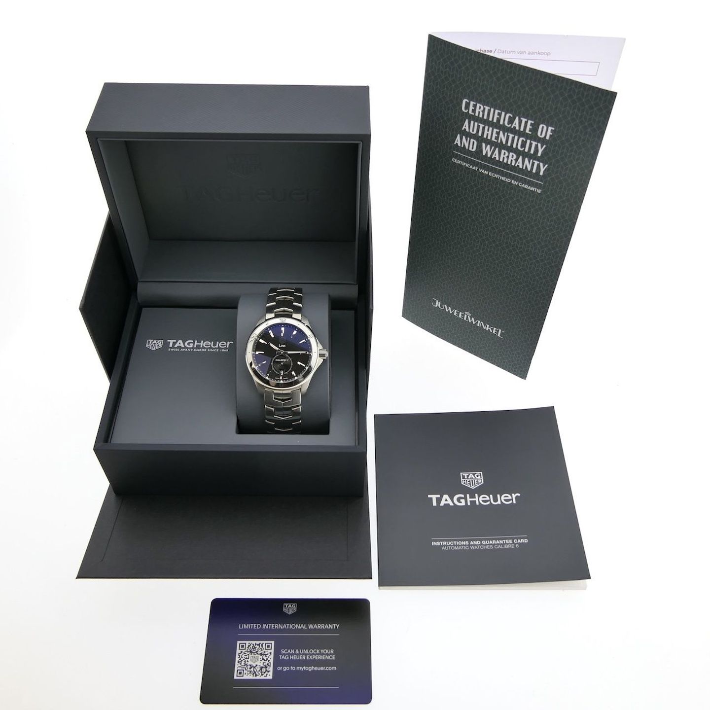 TAG Heuer Link Calibre 6 WAT2110.BA0950 (2024) - Black dial 40 mm Steel case (5/8)