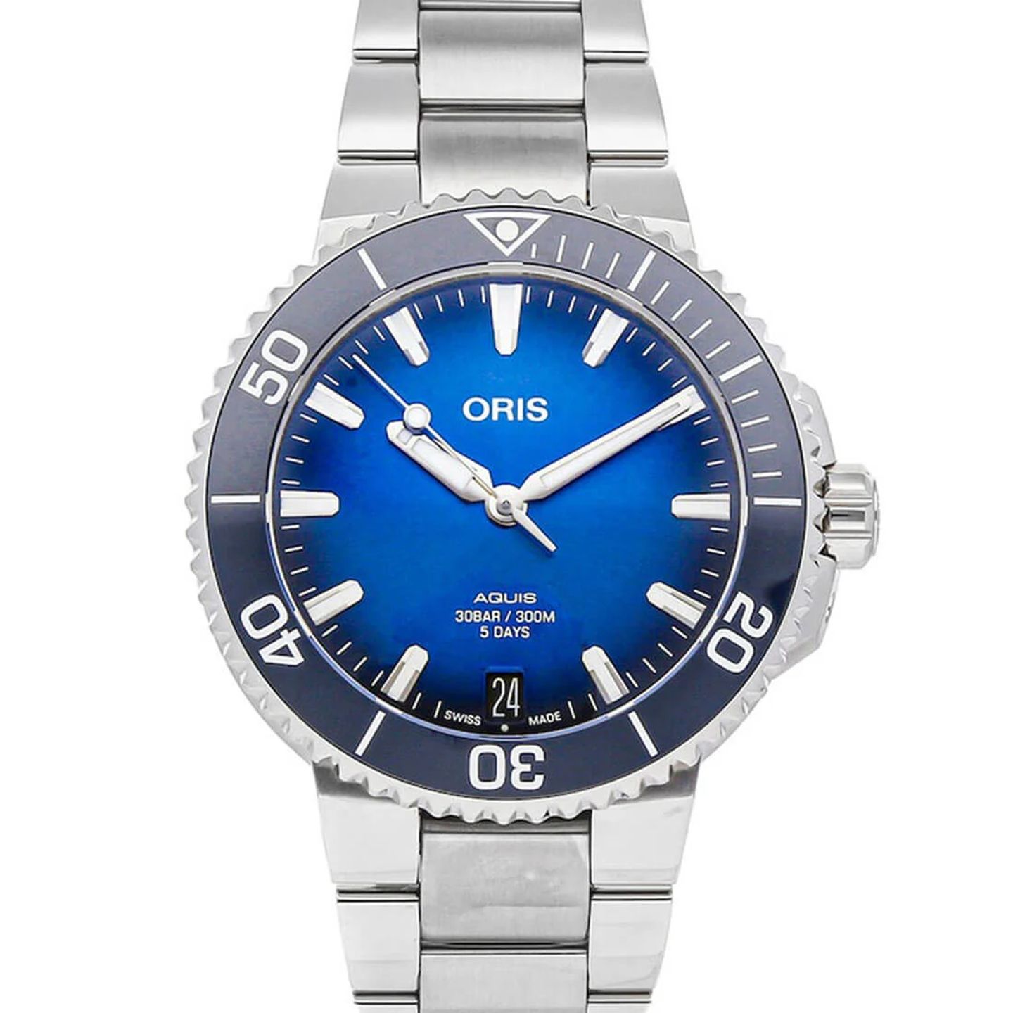 Oris Aquis Date 01 400 7769 4135-07 8 22 09PEB (2023) - Blauw wijzerplaat 42mm Staal (1/3)