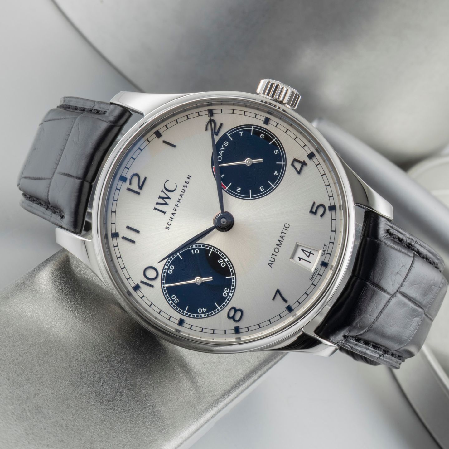 IWC Portuguese Automatic IW500706 (Onbekend (willekeurig serienummer)) - Zilver wijzerplaat 42mm Staal (2/8)