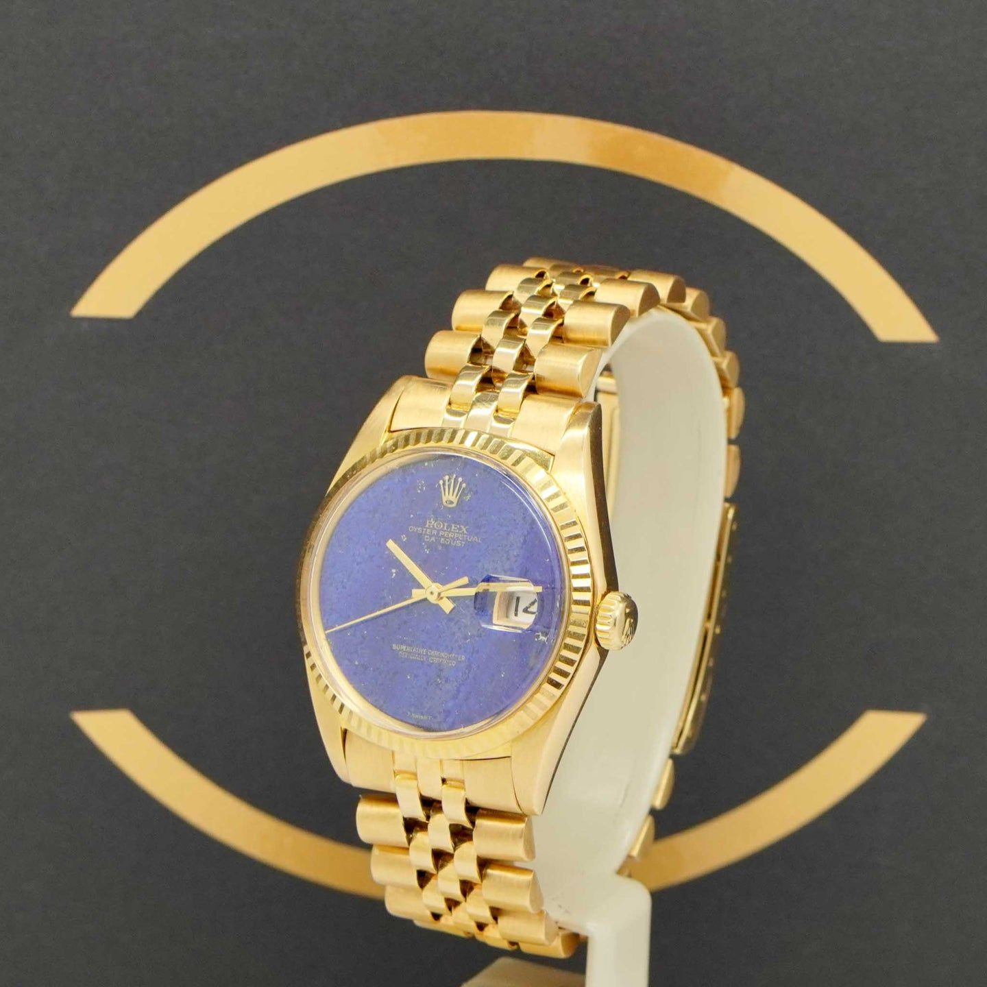 Rolex Datejust 1601 (1970) - Blue dial 36 mm Yellow Gold case (2/7)