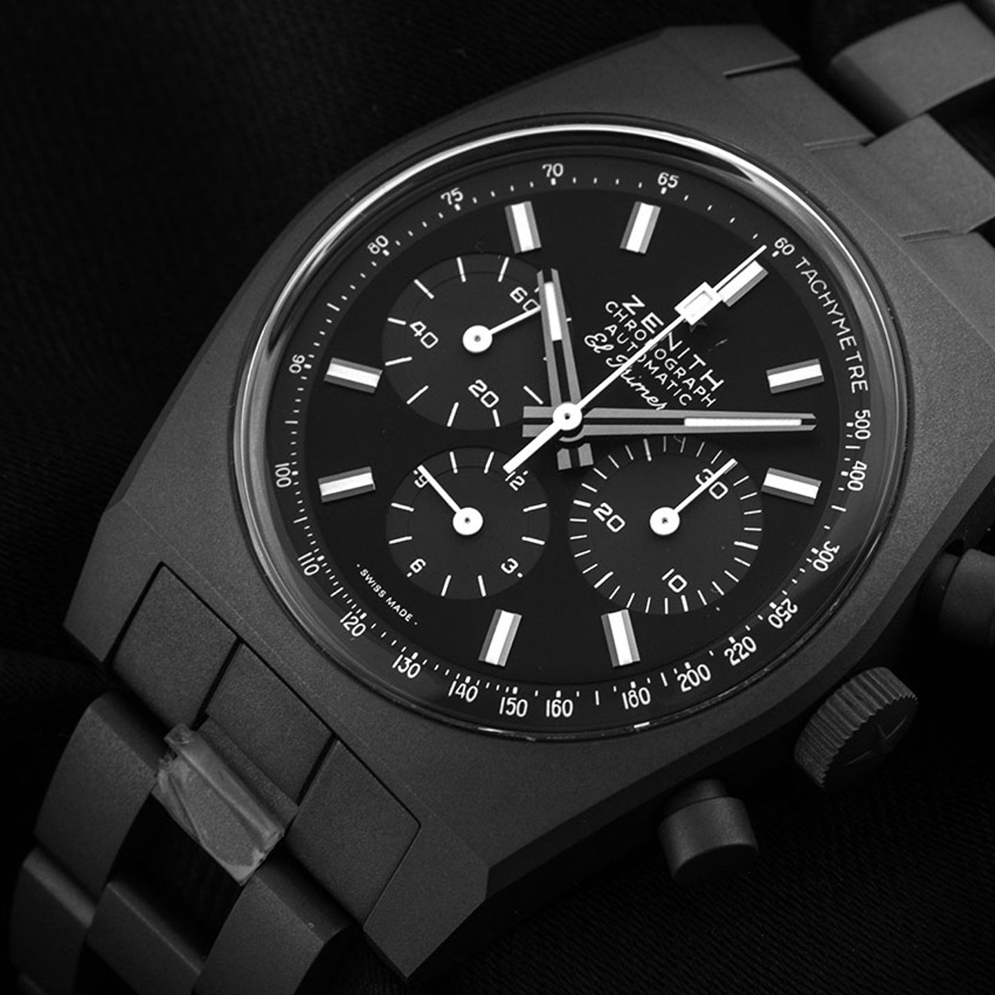 Zenith Chronomaster Original 97.T384.4061/21.M384 (Unknown (random serial)) - Black dial 37 mm Titanium case (3/8)