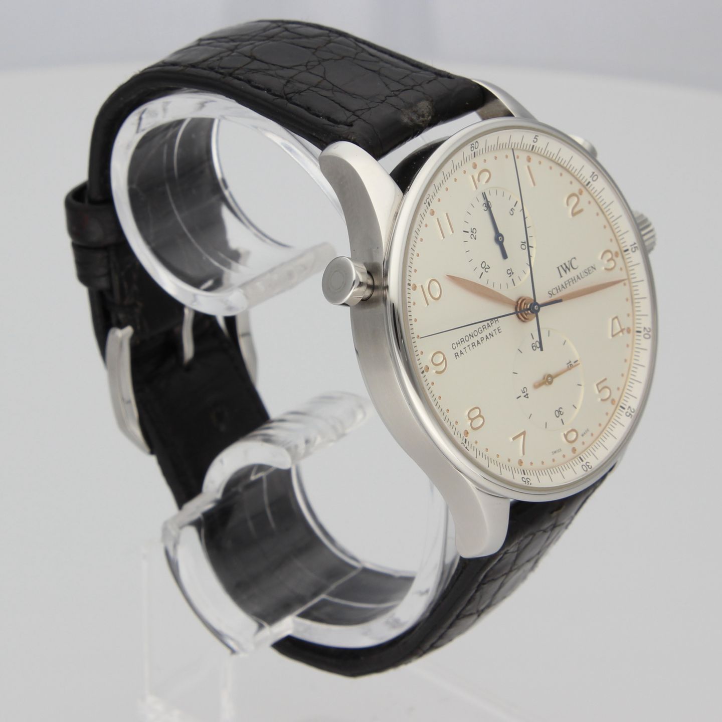 IWC Portuguese Chronograph IW3712 (1998) - Silver dial 42 mm Steel case (5/8)