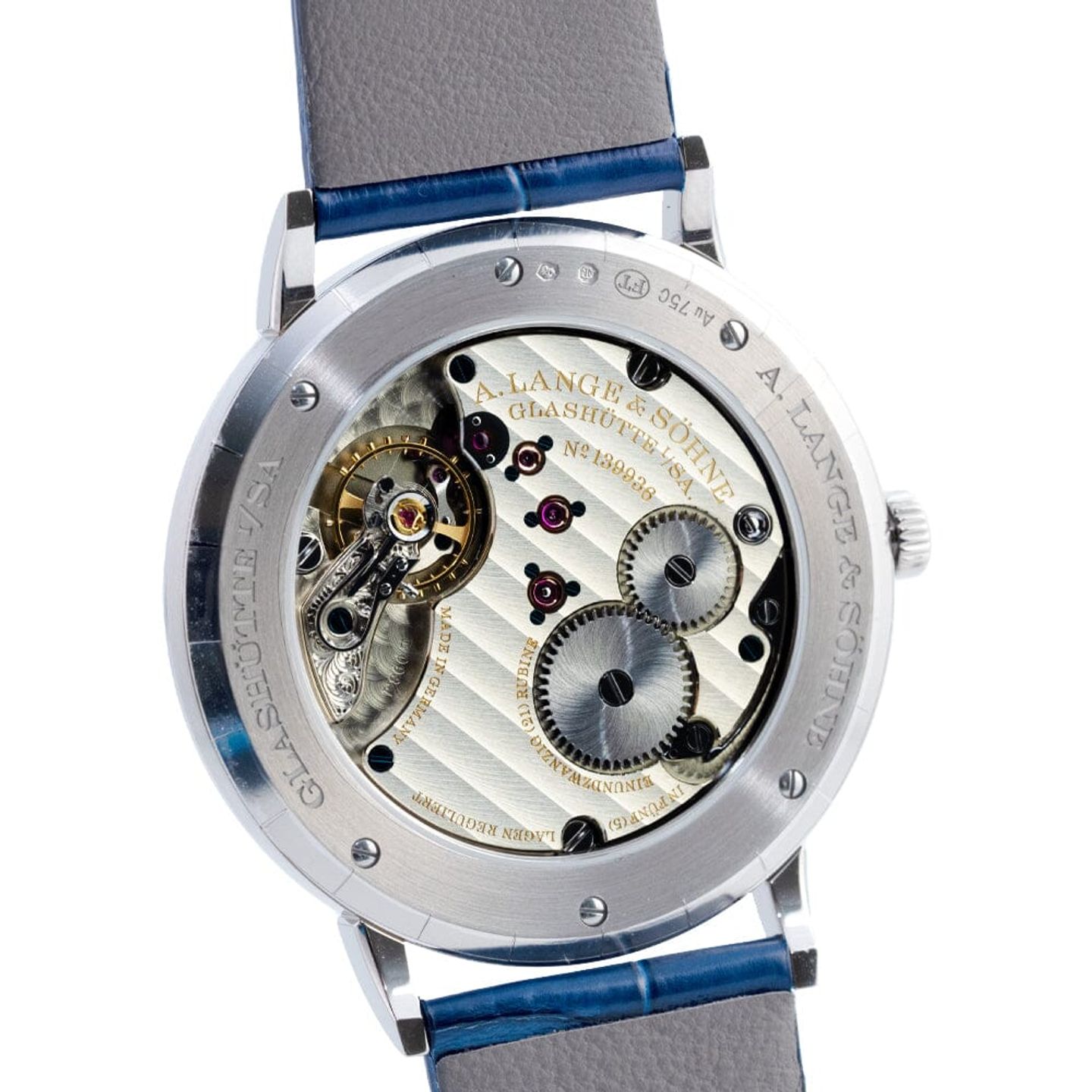 A. Lange & Söhne Saxonia 205.086 (2021) - Blue dial 37 mm White Gold case (5/8)