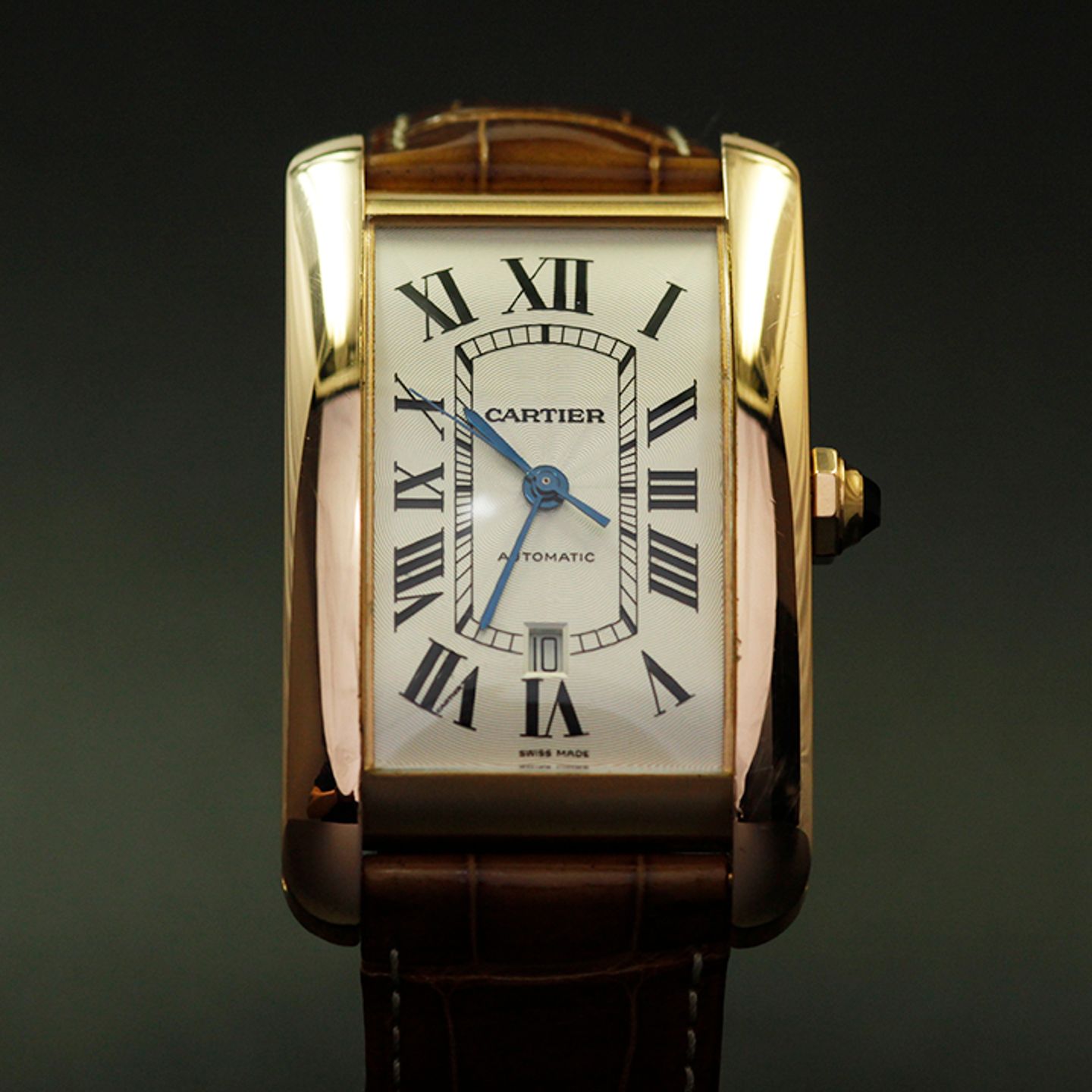 Cartier Tank Américaine n/a (Unknown (random serial)) - White dial 31 mm Gold/Steel case (3/4)
