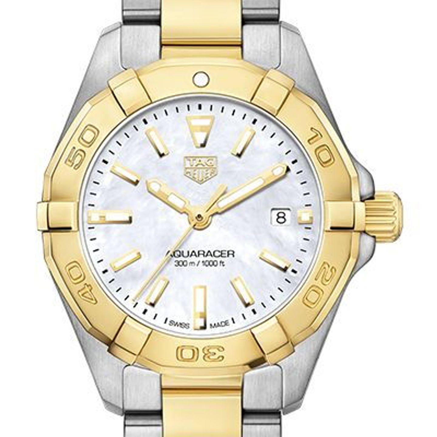 TAG Heuer Aquaracer Lady WBD1420.BB0321 (2023) - White dial 27 mm Steel case (1/2)