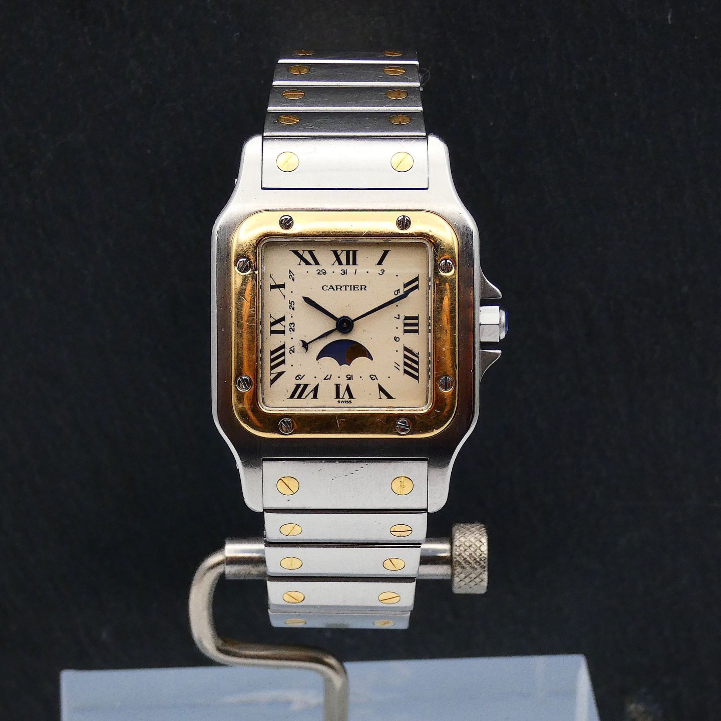 Cartier Santos 119901 (Unknown (random serial)) - Champagne dial 29 mm Gold/Steel case (2/4)