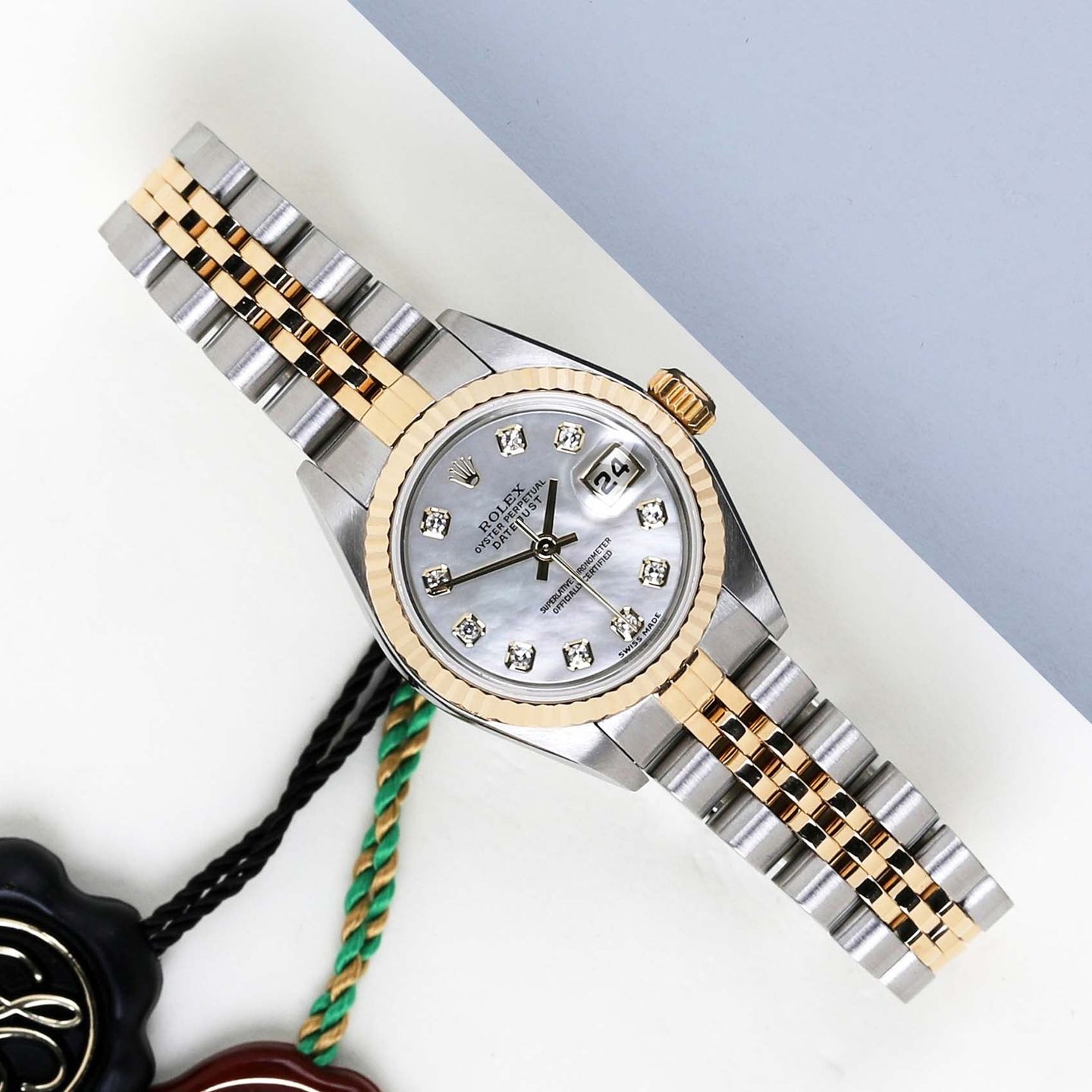 Rolex Lady-Datejust 79173 (2000) - Parelmoer wijzerplaat 26mm Goud/Staal (1/8)