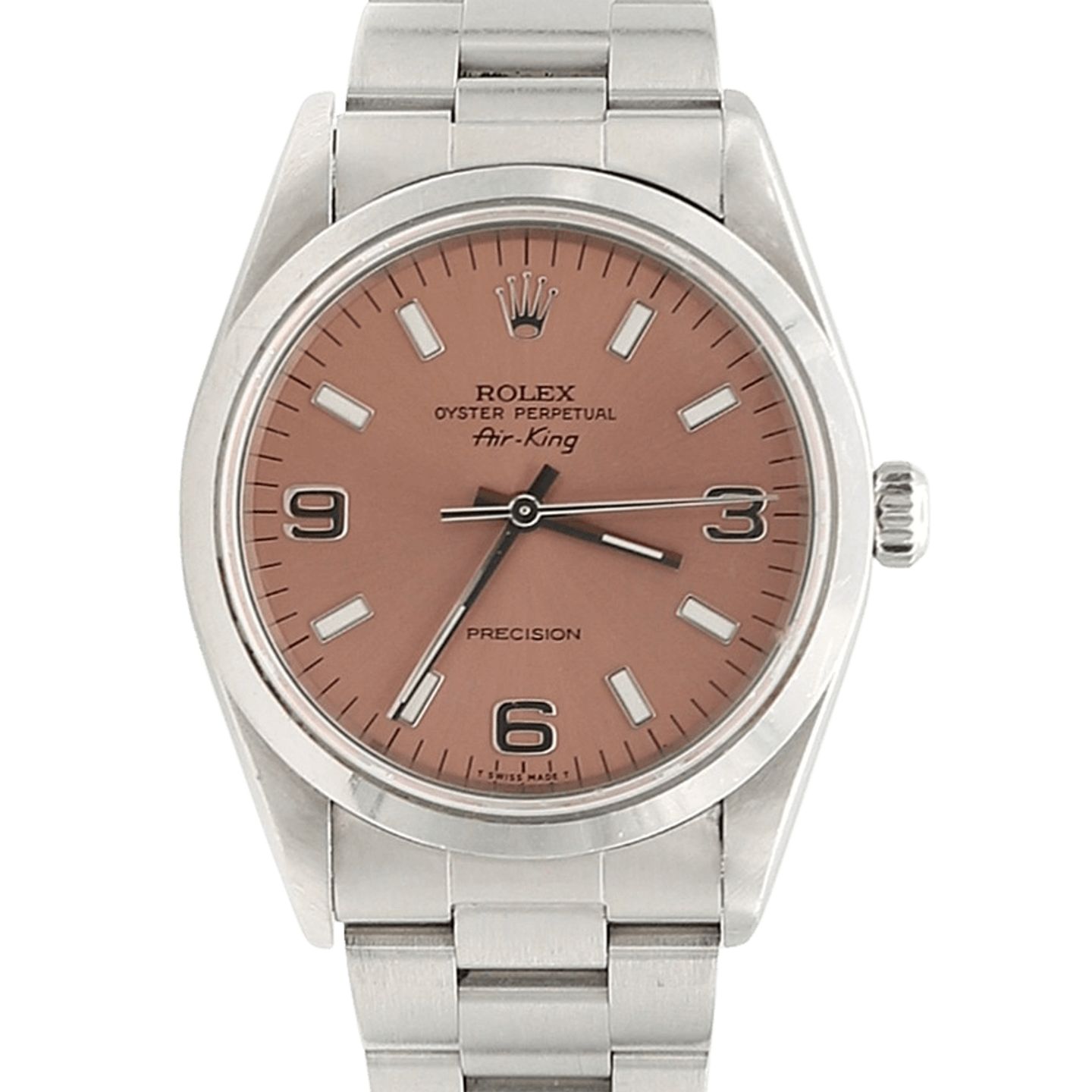 Rolex Air-King 14000 (1996) - Roze wijzerplaat 34mm Staal (1/5)