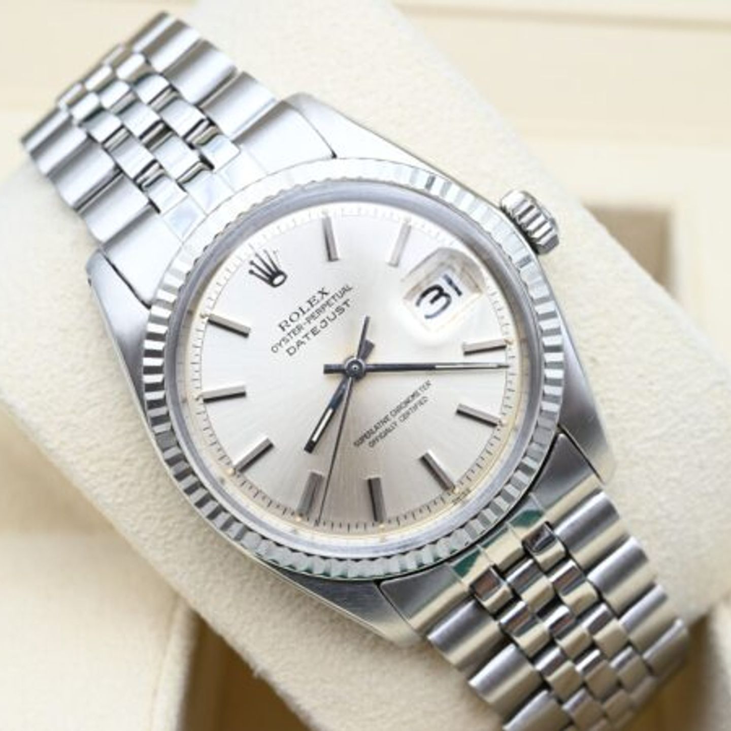 Rolex Datejust 1601 (1963) - Zilver wijzerplaat 36mm Staal (1/8)