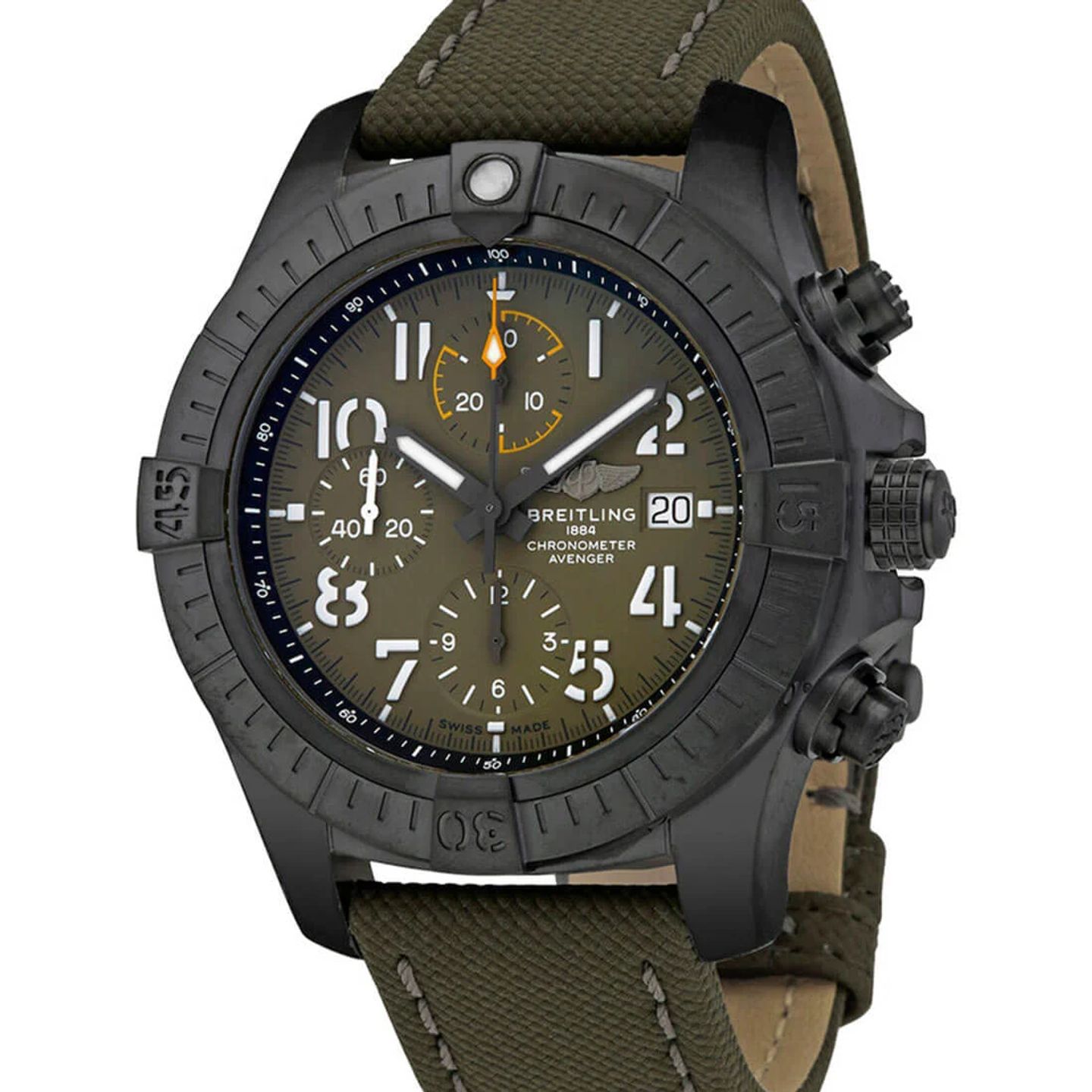 Breitling Avenger V13317101L1X2 (2023) - Green dial 45 mm Titanium case (2/2)