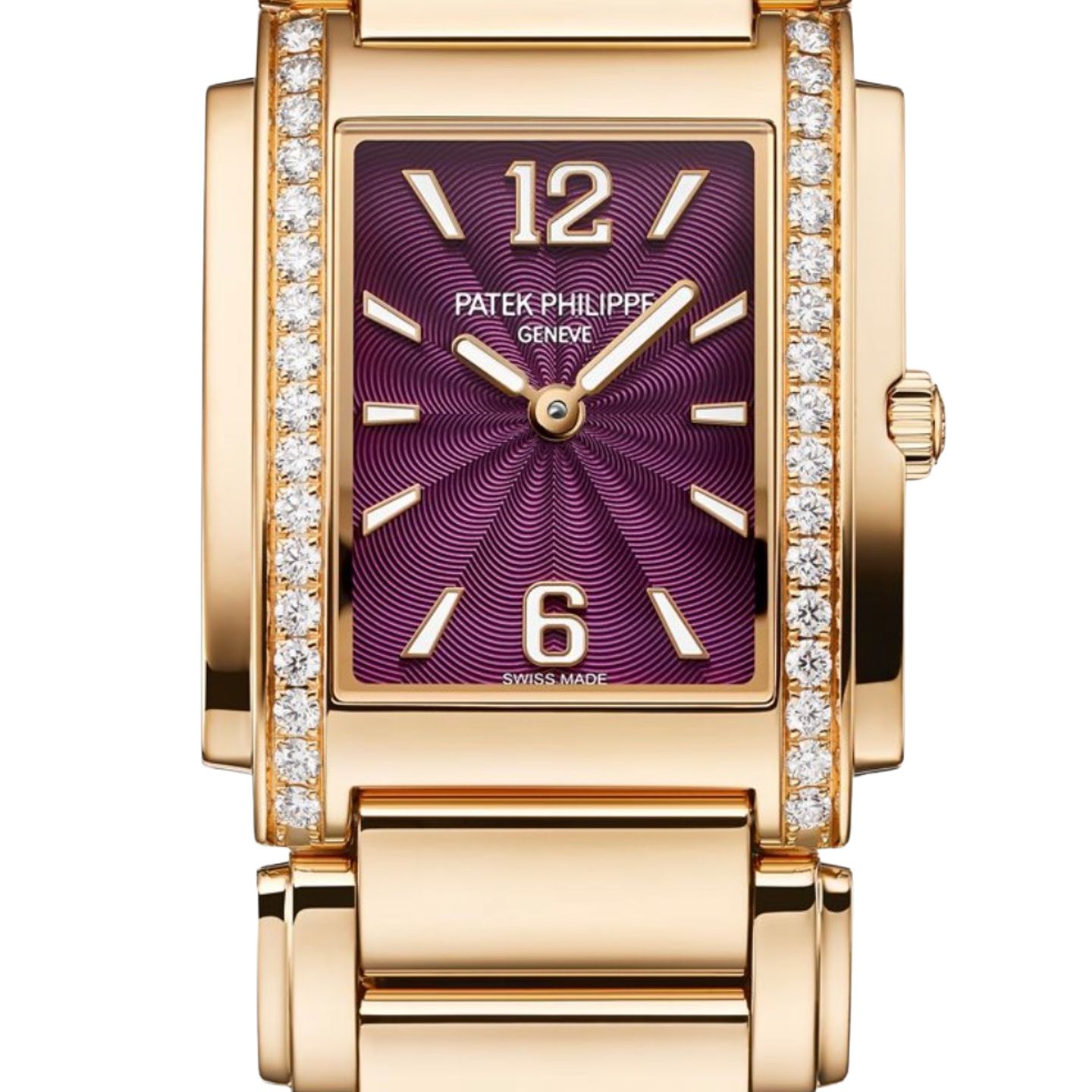 Patek Philippe Twenty~4 4910/1201R-010 (Unknown (random serial)) - Purple dial 25 mm Rose Gold case (1/1)
