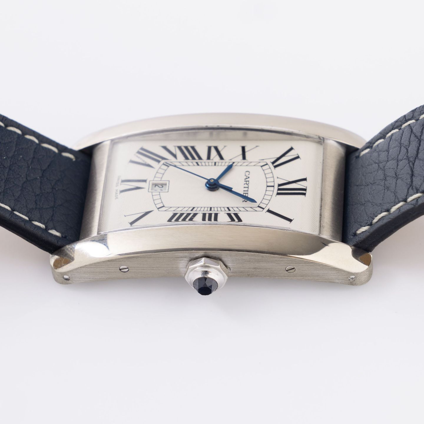 Cartier Tank Américaine 1741 (1990) - White dial 45 mm White Gold case (4/8)