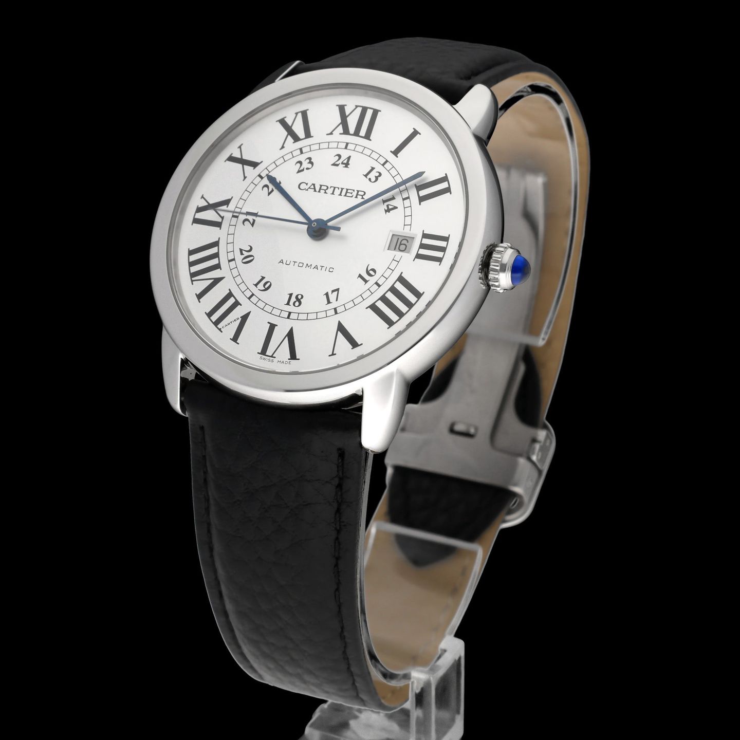Cartier Ronde Solo de Cartier 3517 (2014) - Zilver wijzerplaat 42mm Staal (2/8)