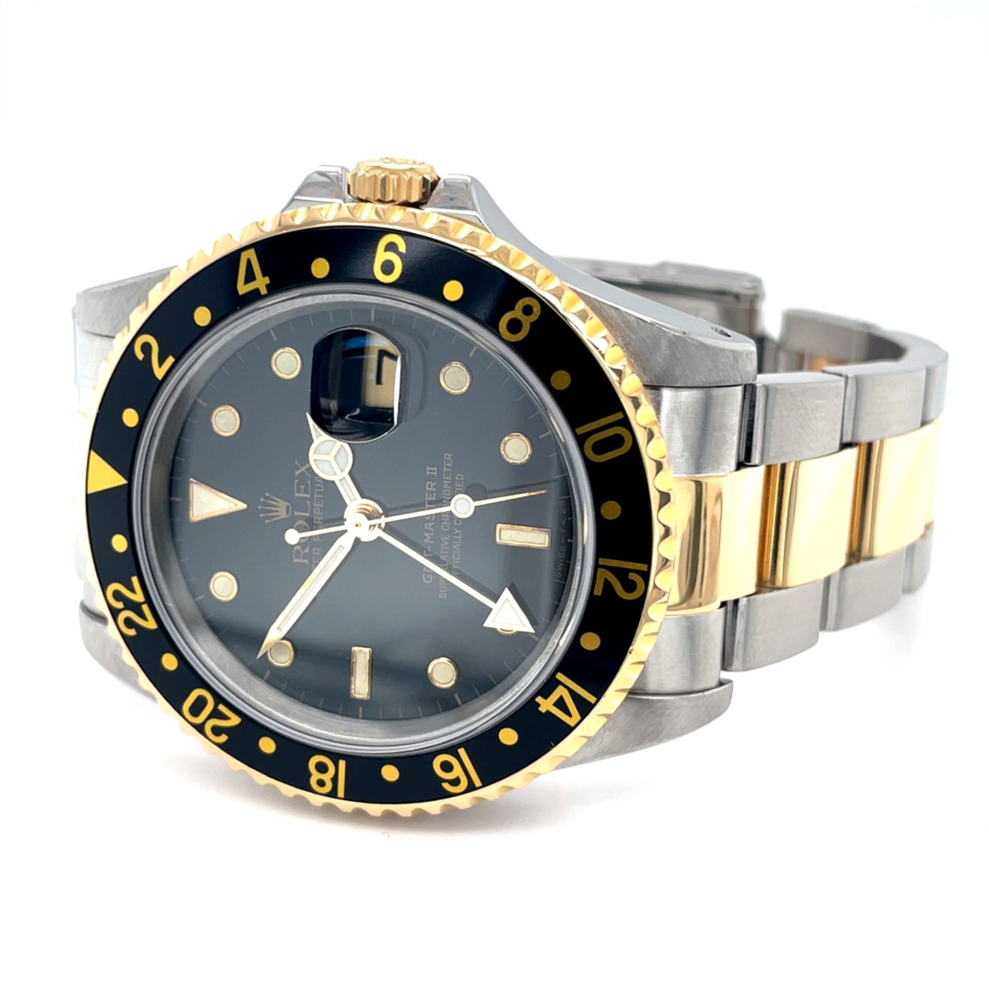 Rolex GMT-Master II 16713 (1989) - Black dial 40 mm Gold/Steel case (5/8)