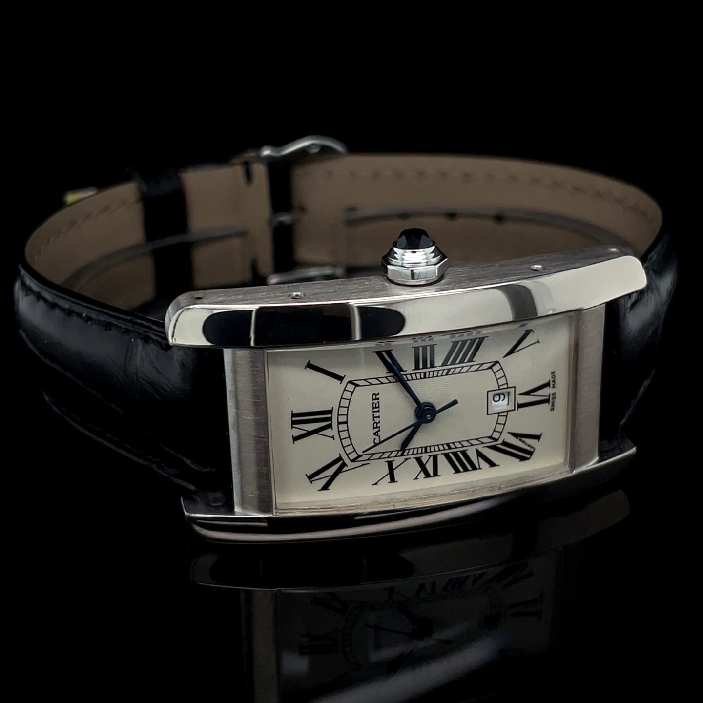Cartier Tank Américaine 2490 (Unknown (random serial)) - 22 mm White Gold case (7/8)