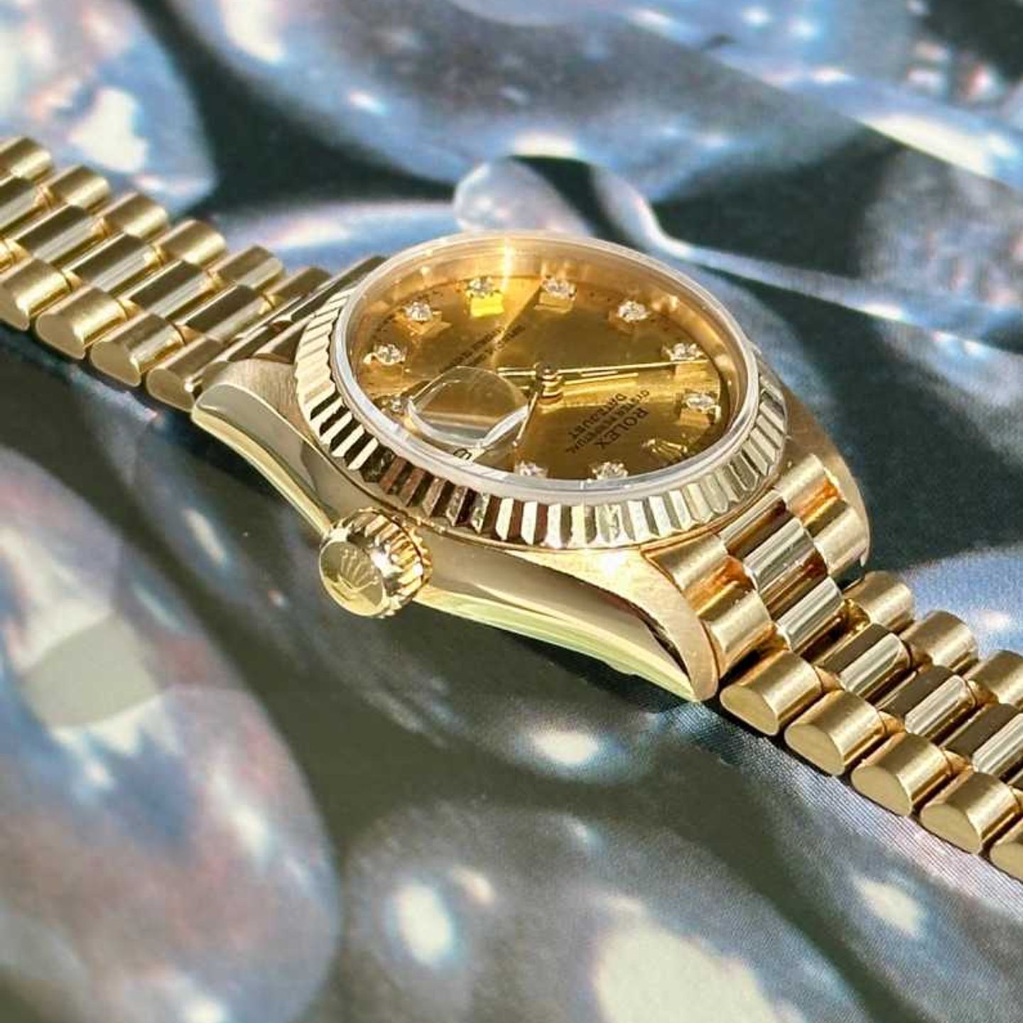 Rolex Lady-Datejust 69178G (1991) - Gold dial 26 mm Yellow Gold case (5/8)