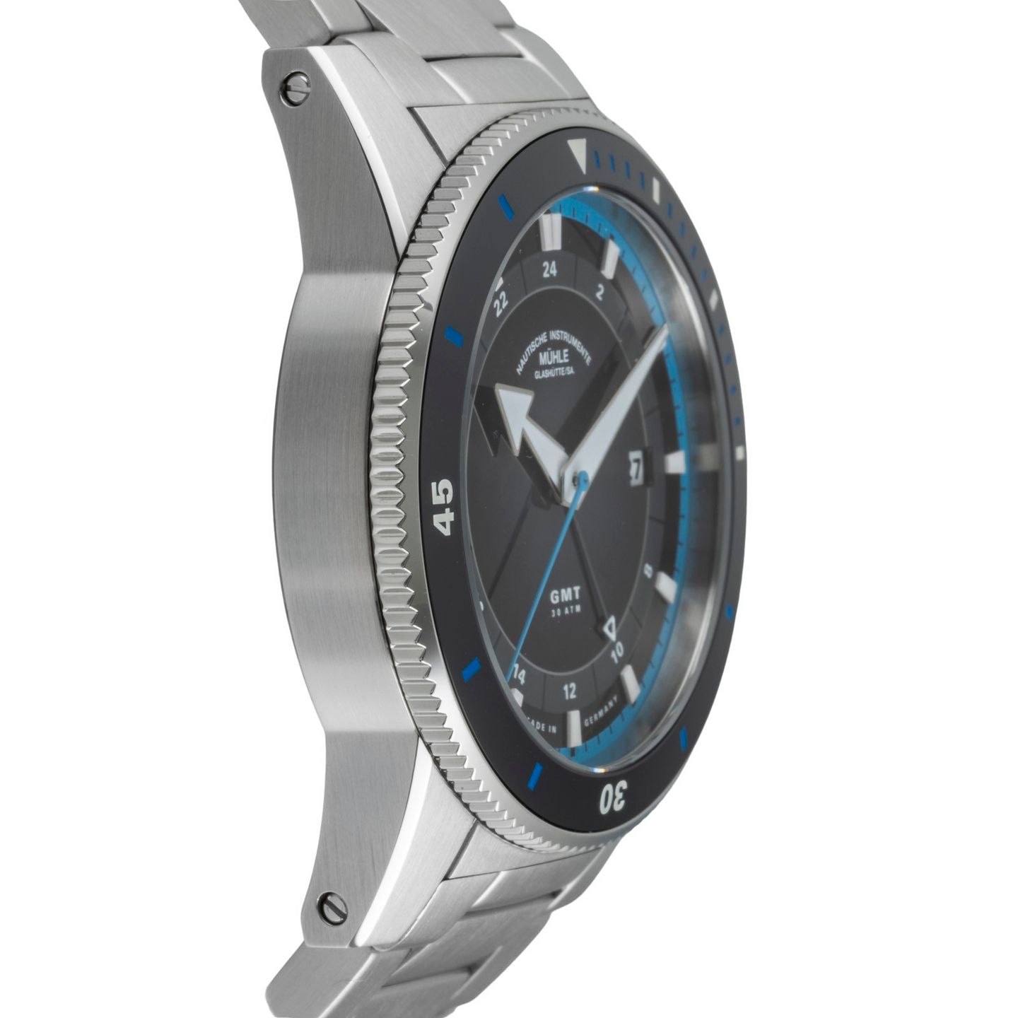 Mühle Glashütte Unknown M1-52-13-MB (Unknown (random serial)) - Black dial 42 mm Steel case (7/8)