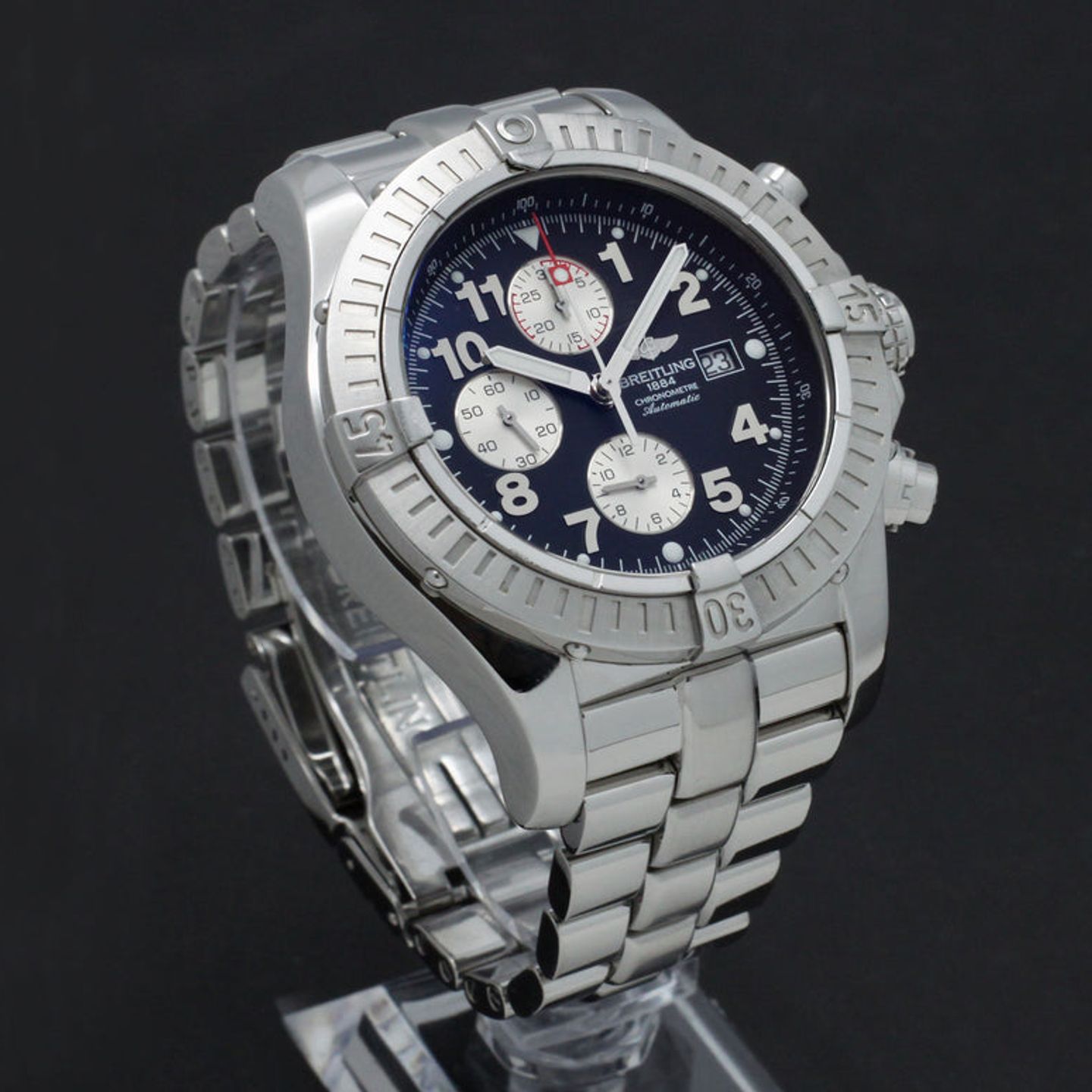 Breitling Super Avenger A13370 (2012) - Zwart wijzerplaat 48mm Staal (4/7)