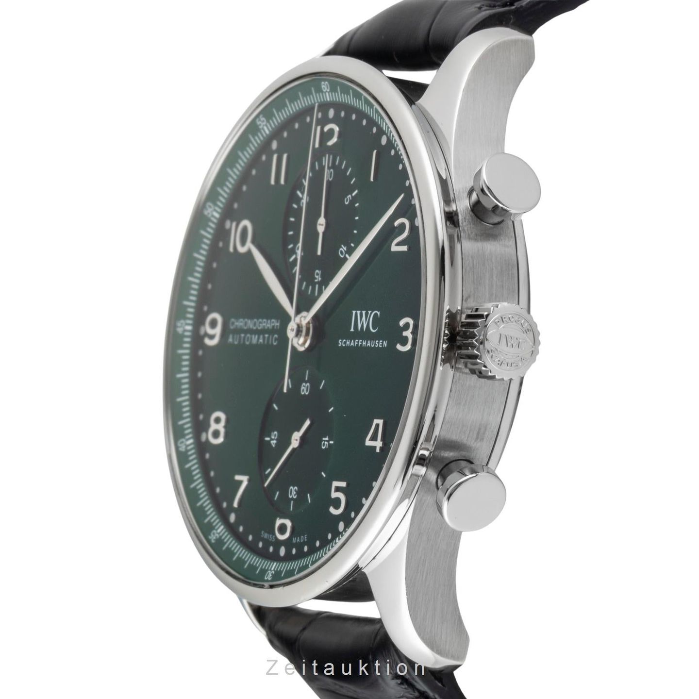 IWC Portuguese Chronograph IW371615 (Unknown (random serial)) - Green dial 41 mm Steel case (5/8)