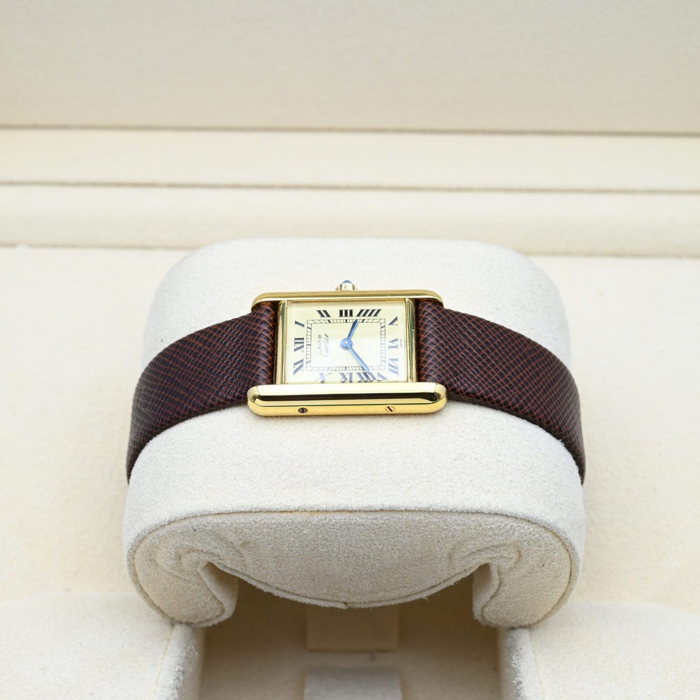 Cartier Tank Vermeil 366001 (Unknown (random serial)) - Yellow dial 20 mm Silver case (3/8)