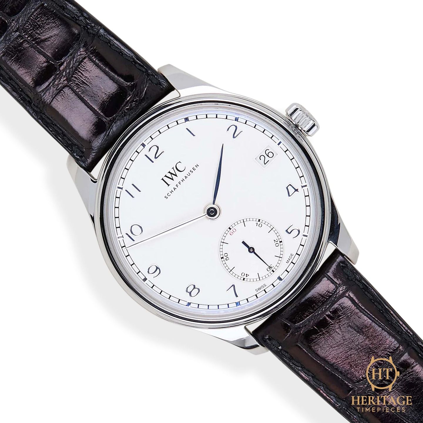 IWC Portuguese Hand-Wound IW510203 (Unknown (random serial)) - White dial 43 mm Steel case (5/8)