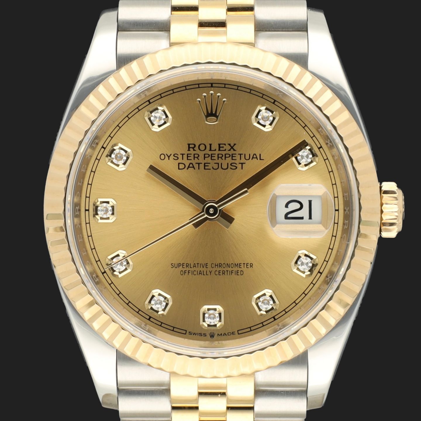 Rolex Datejust 36 126233 (2019) - Champagne dial 36 mm Gold/Steel case (3/8)