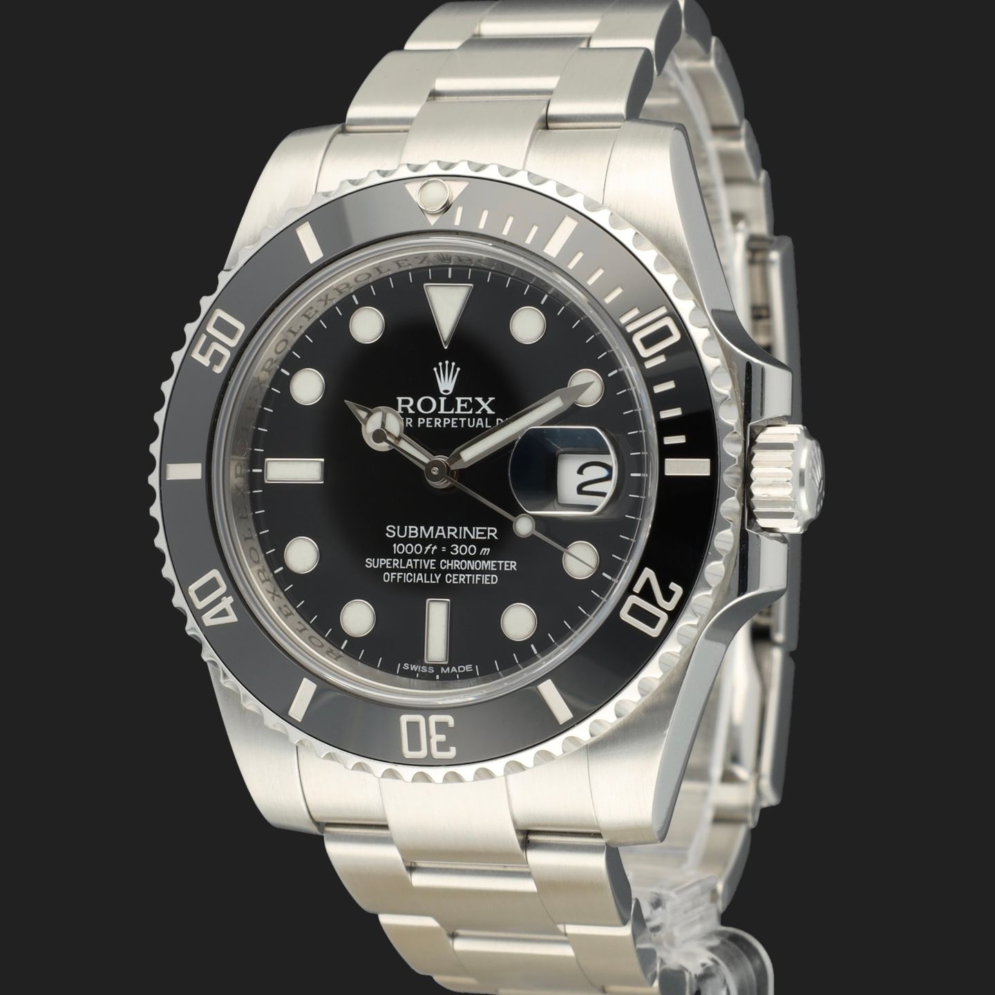Rolex Submariner Date 116610LN (2013) - Zwart wijzerplaat 40mm Staal (1/7)